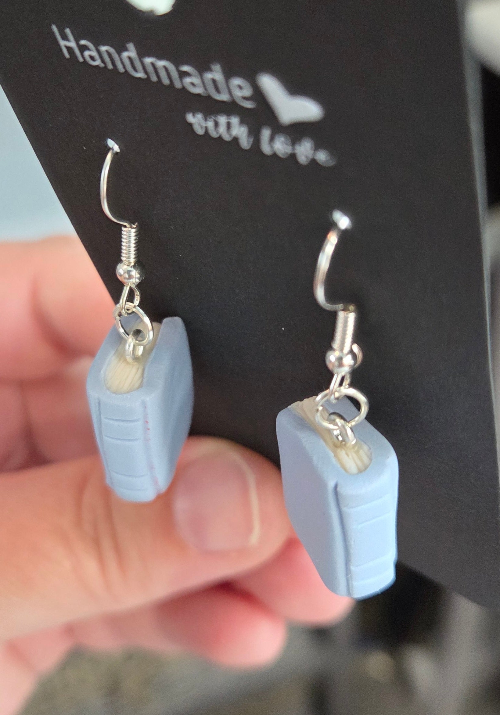 Periwinkle Dangle Book Earrings!