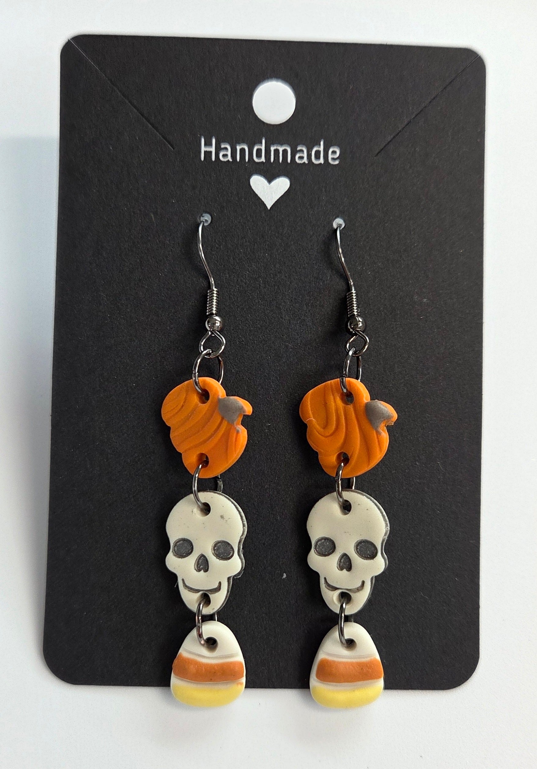 Pumpkin Scull and Candy Corn Dangle Earrings!