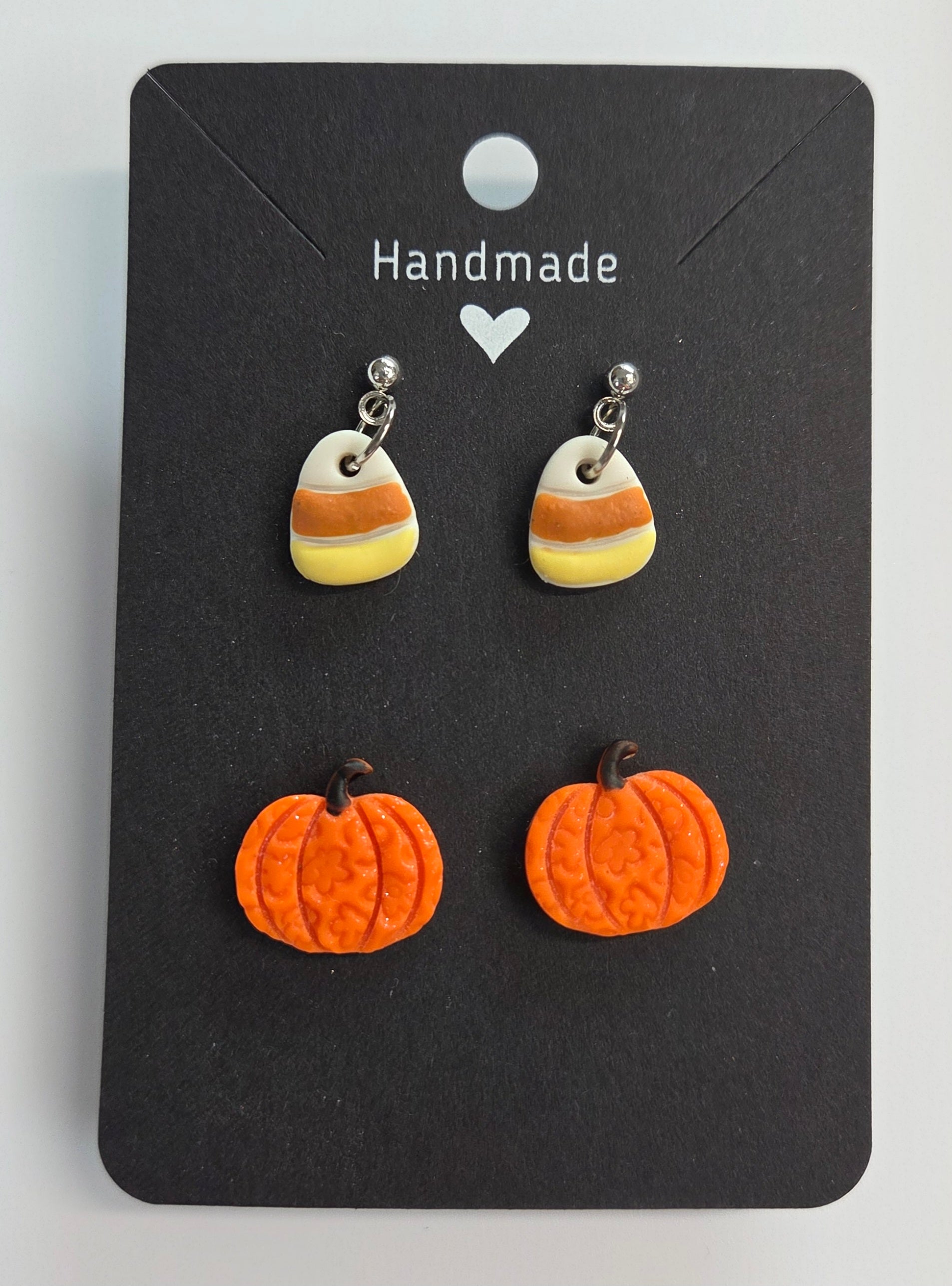 Candy Corn Dangle and Pumpkin Stud Earrings!