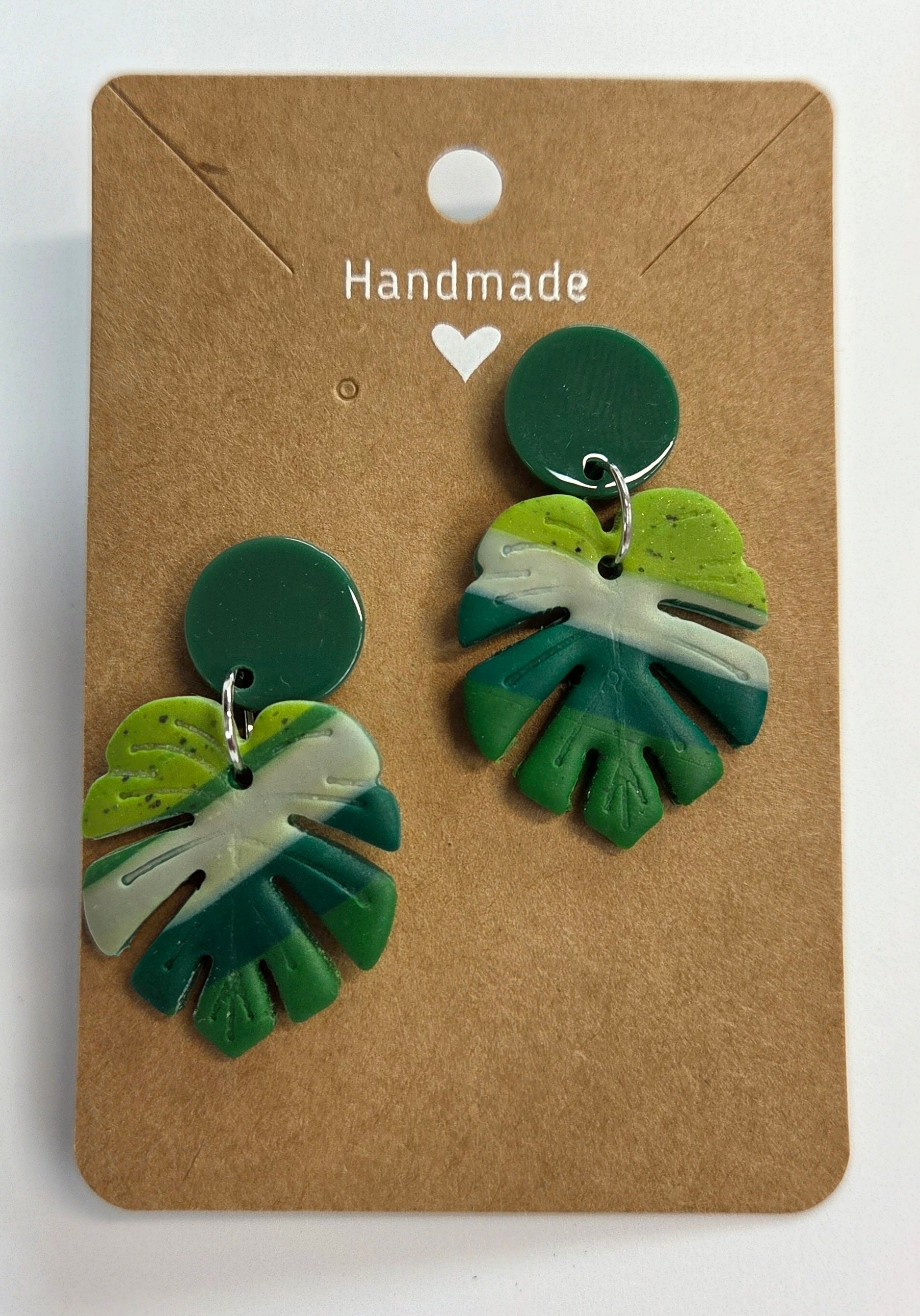 Tropical Monstera Leaf Dangle Earring!