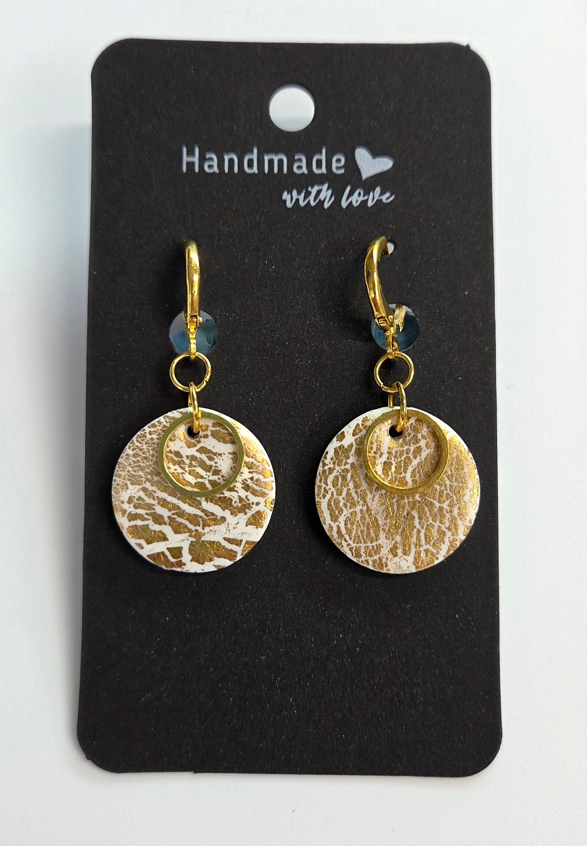 Gold Crackle Glam Drop Earring!