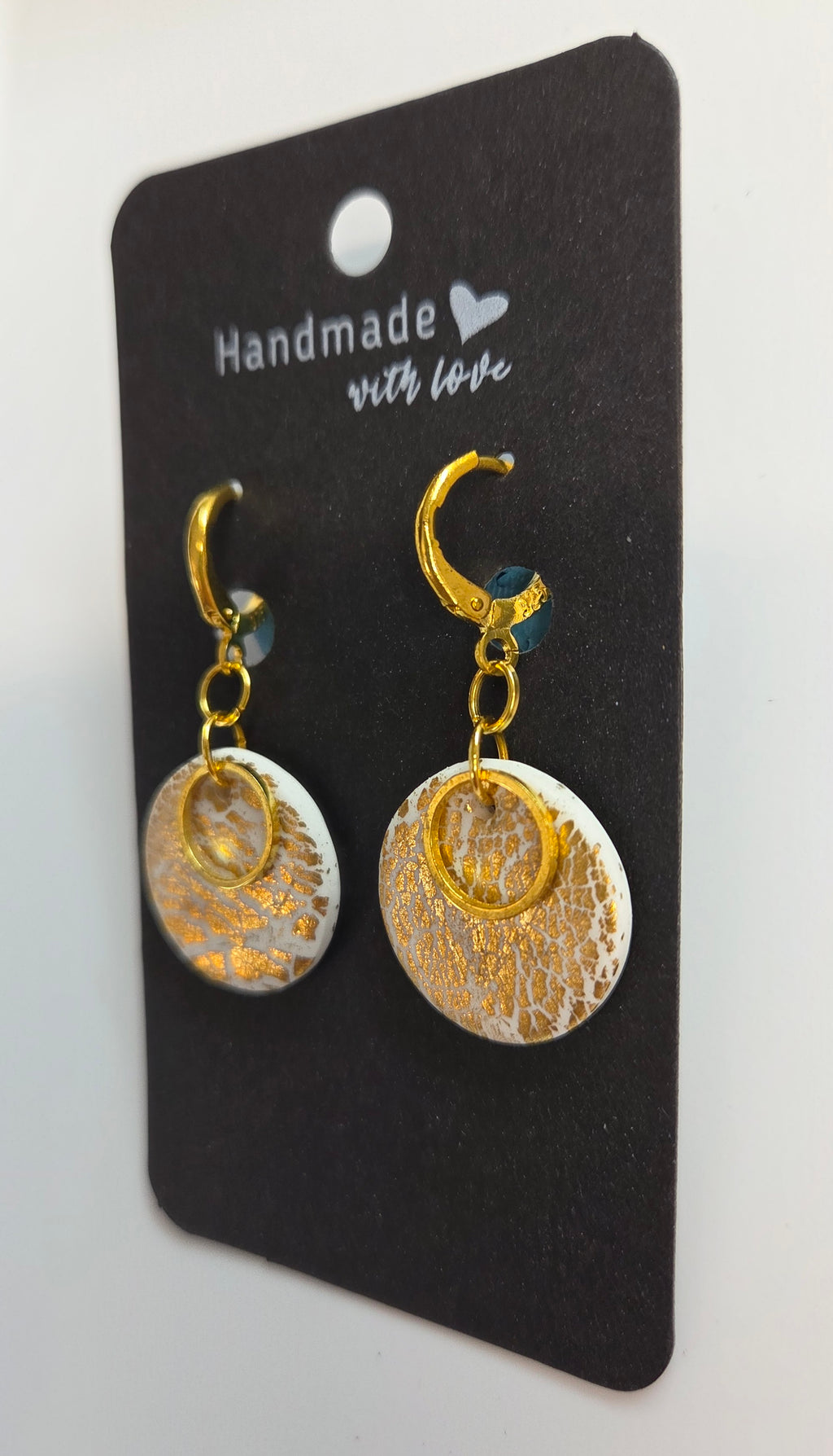 Gold Crackle Glam Drop Earring!