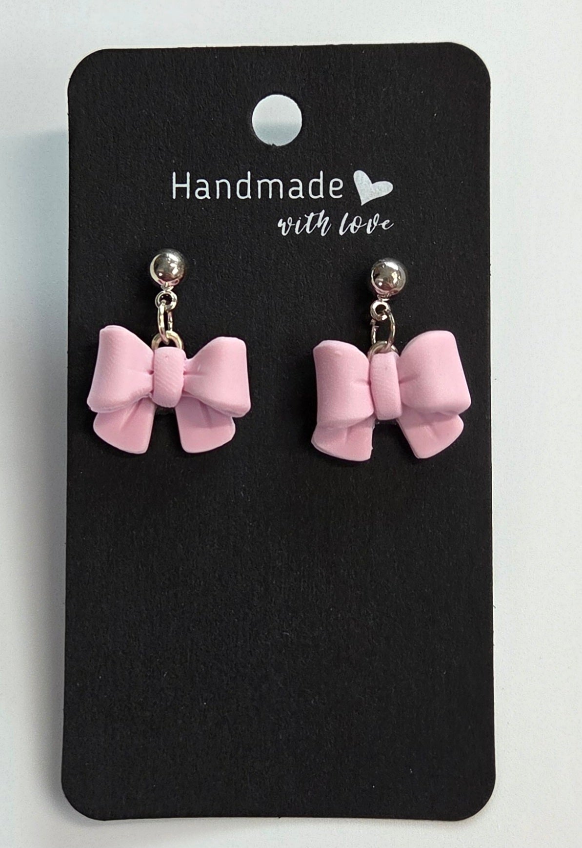 Small Baby Pink Bow Dangle Earring!