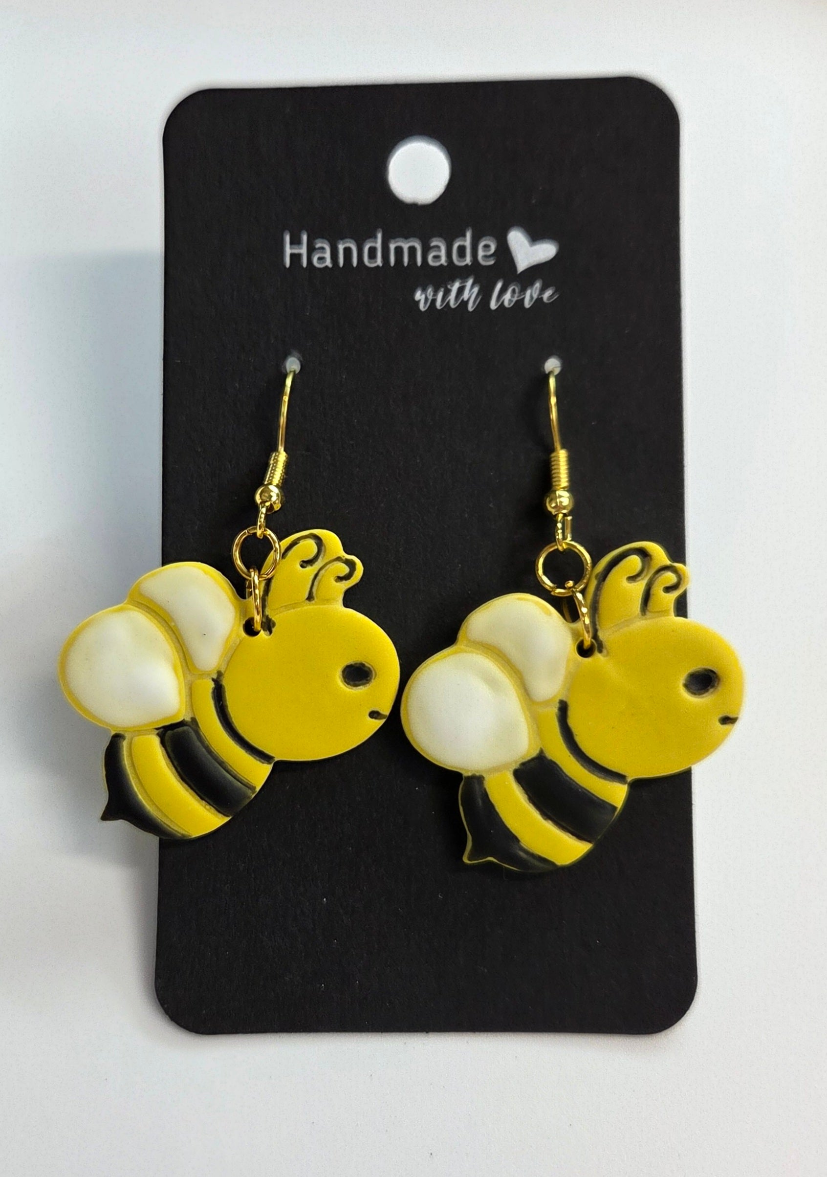 Large Bumble Bee Dangle Earrings!