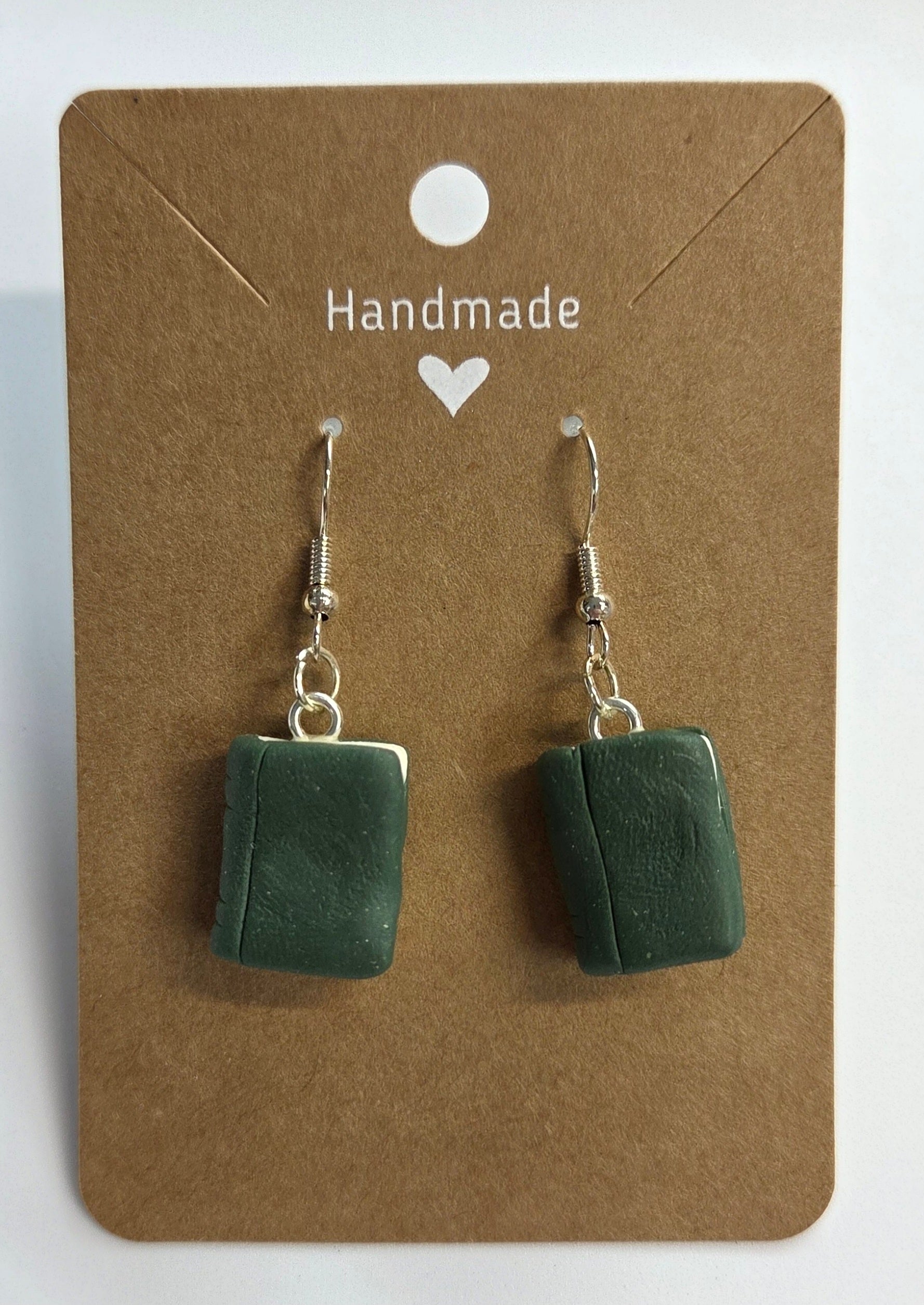 Forest Green Book Dangle Earring!