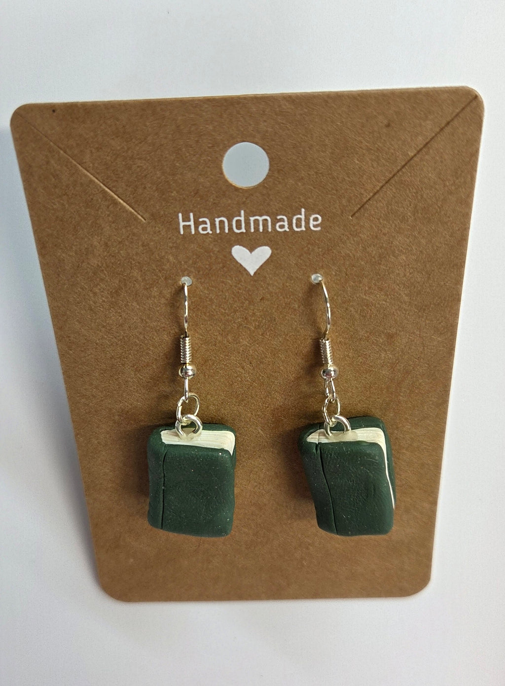 Forest Green Book Dangle Earring!