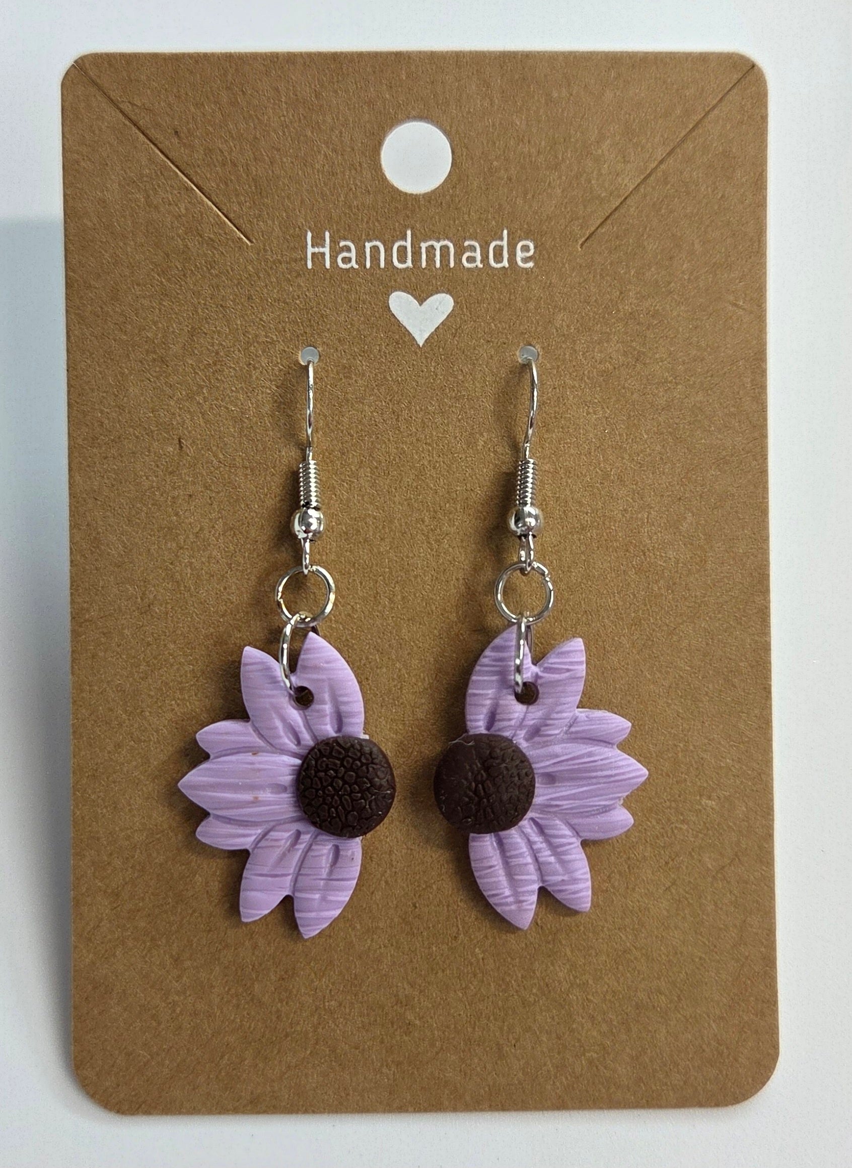 Half Dangle Purple Flower Earring!