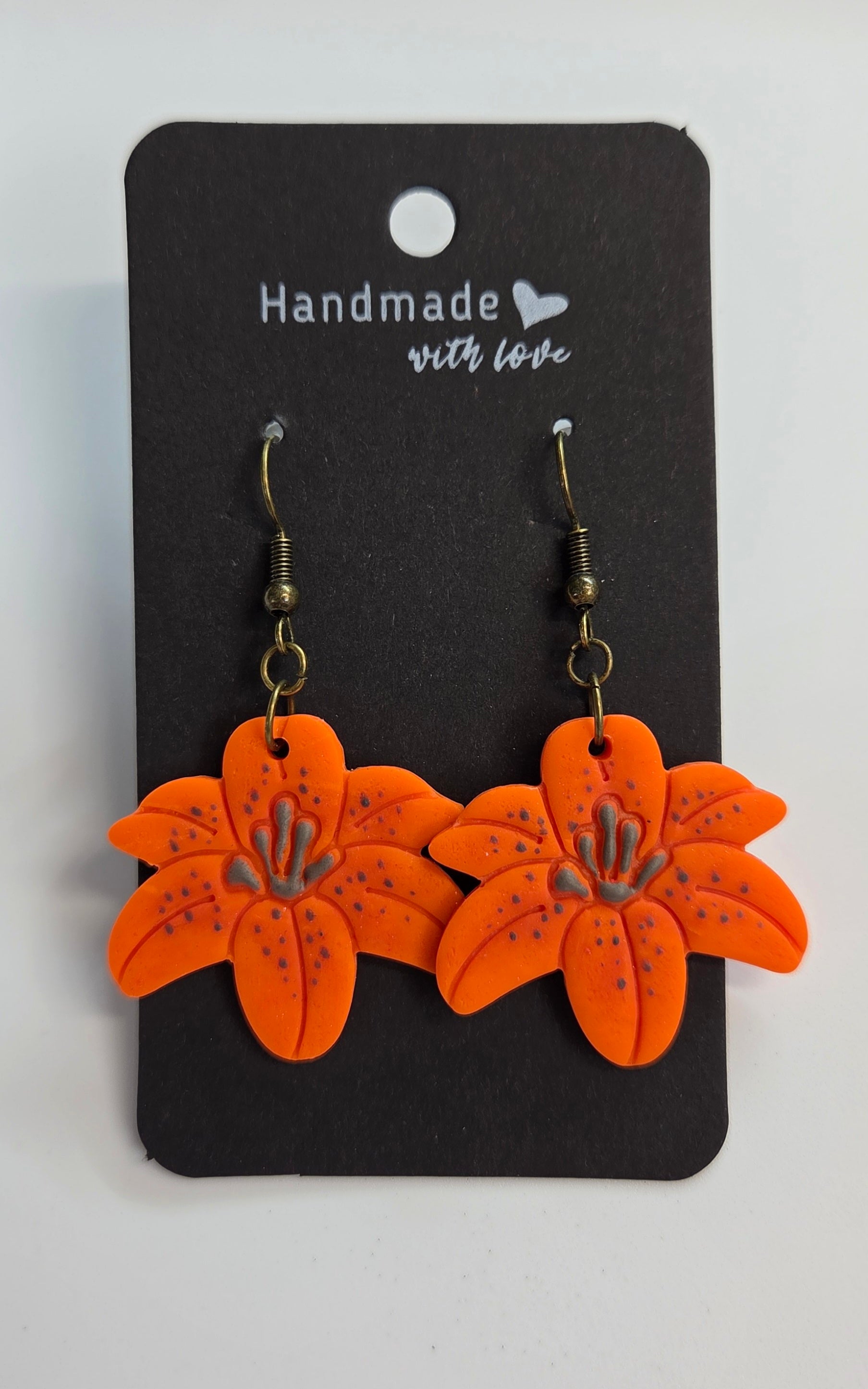 Saskatchewan Tiger Lily Flower Dangle Earrings!