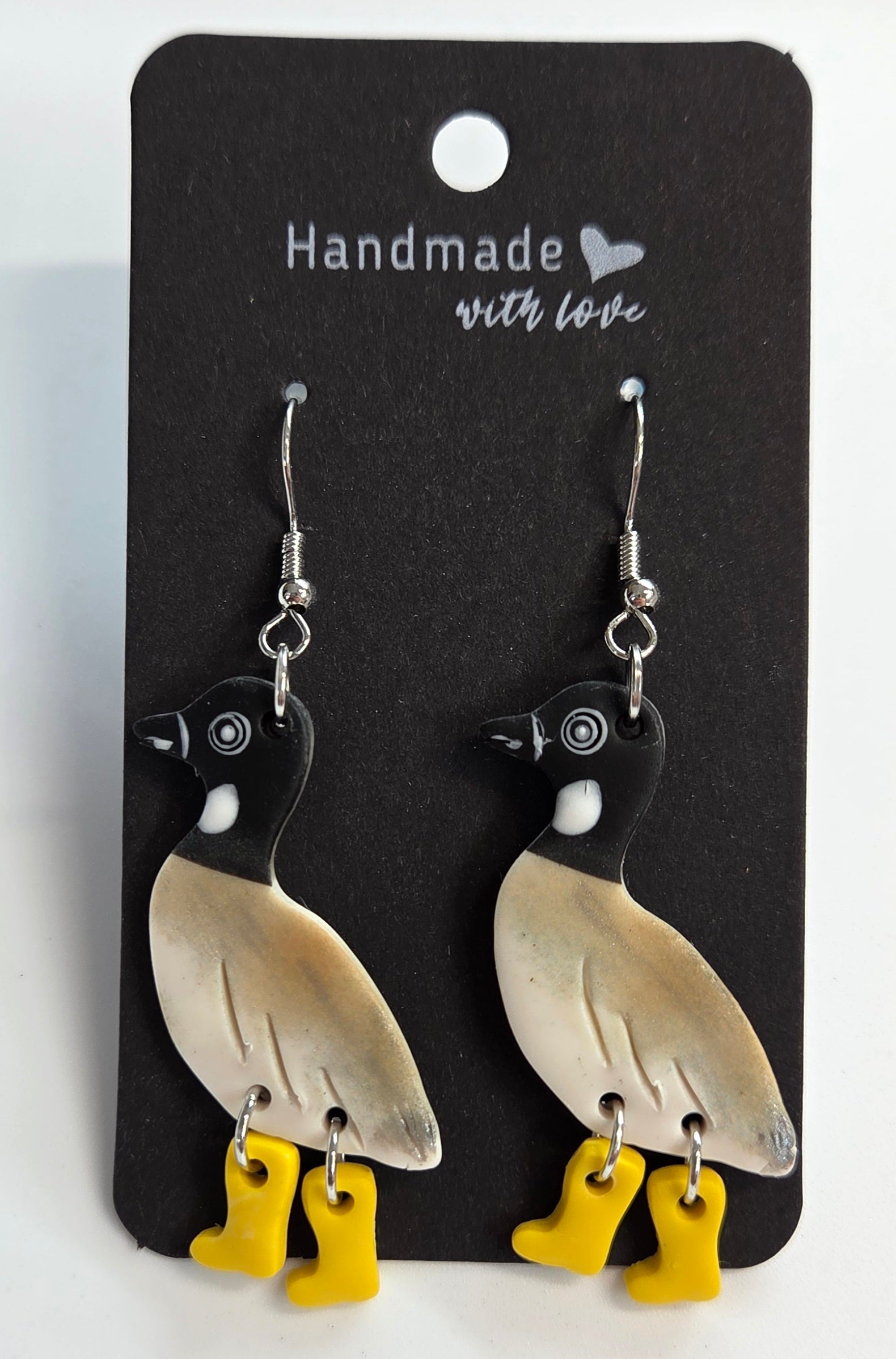 Canadian Geese in Rubber Boots Dangle Earrings!