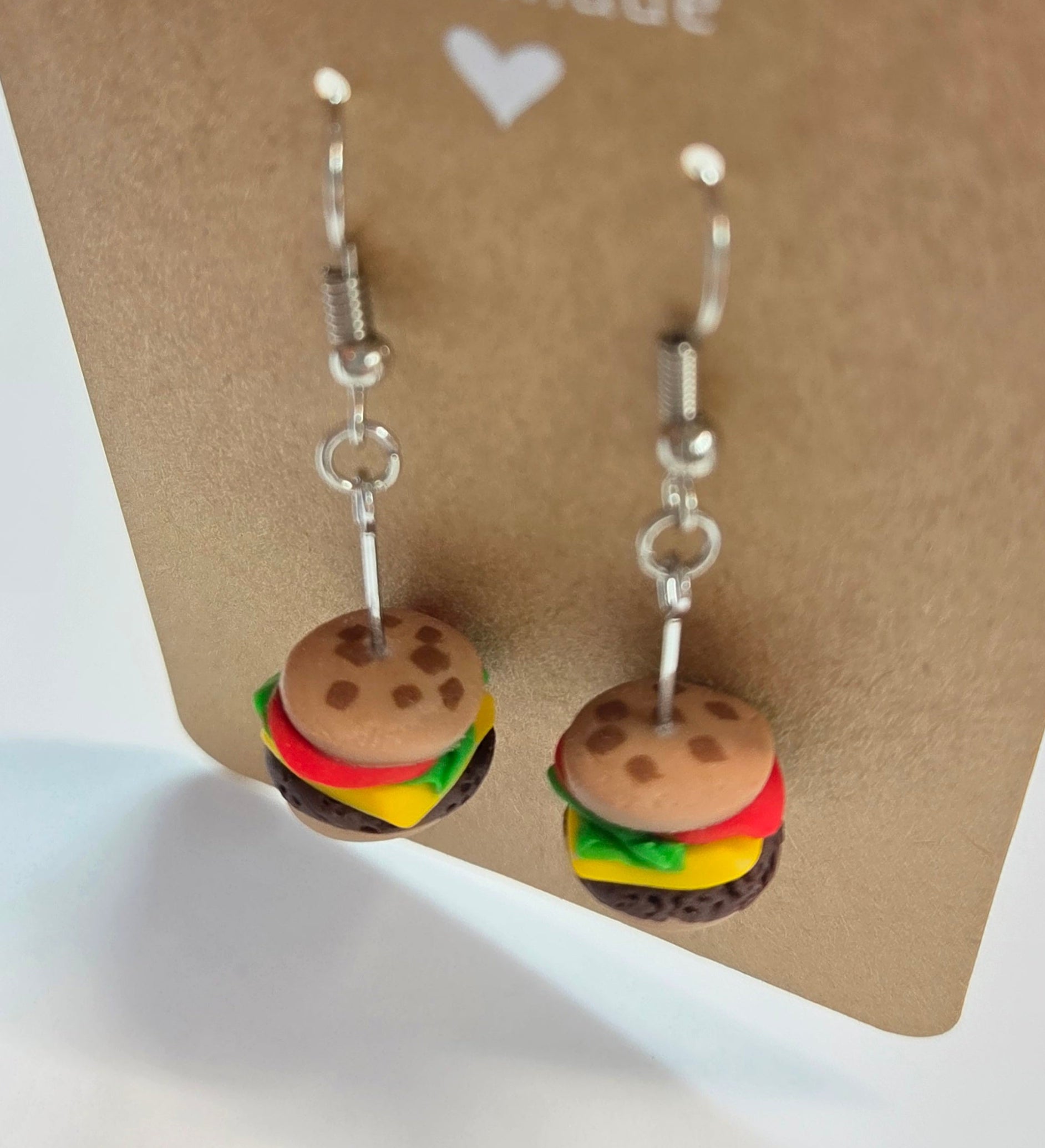 Hamburger Dangle Earrings!