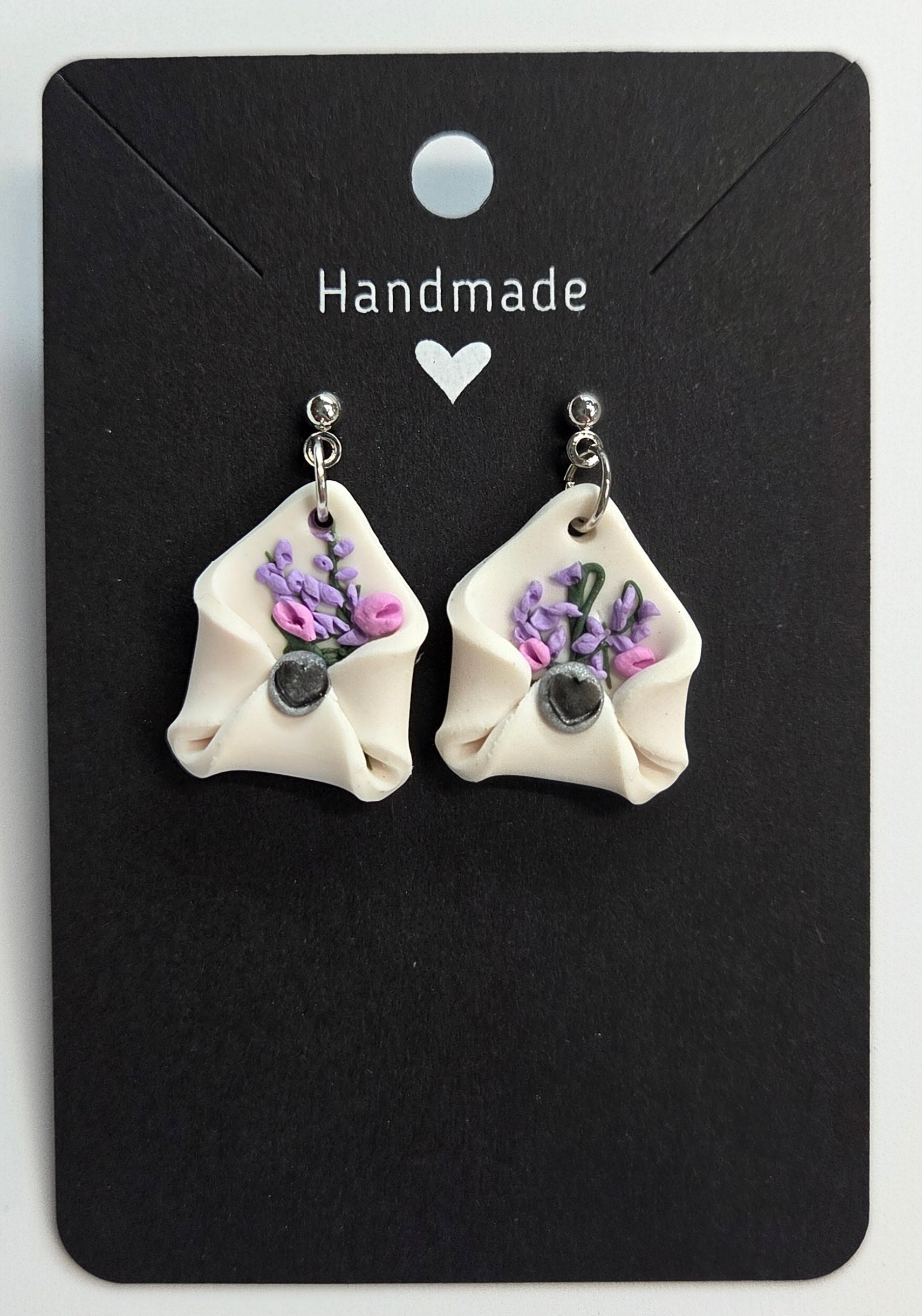 Envelope of Flowers Stud Drop Earrings!