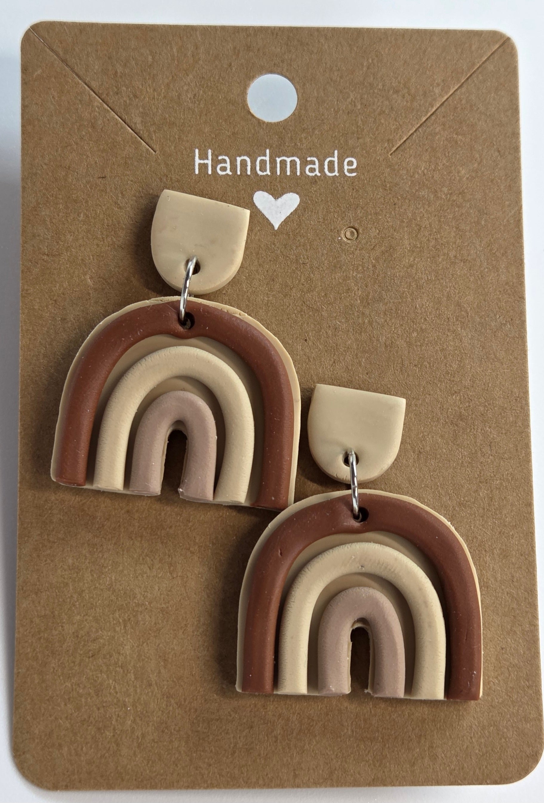 Earth Brown Stud Drop Rainbow Earrings!