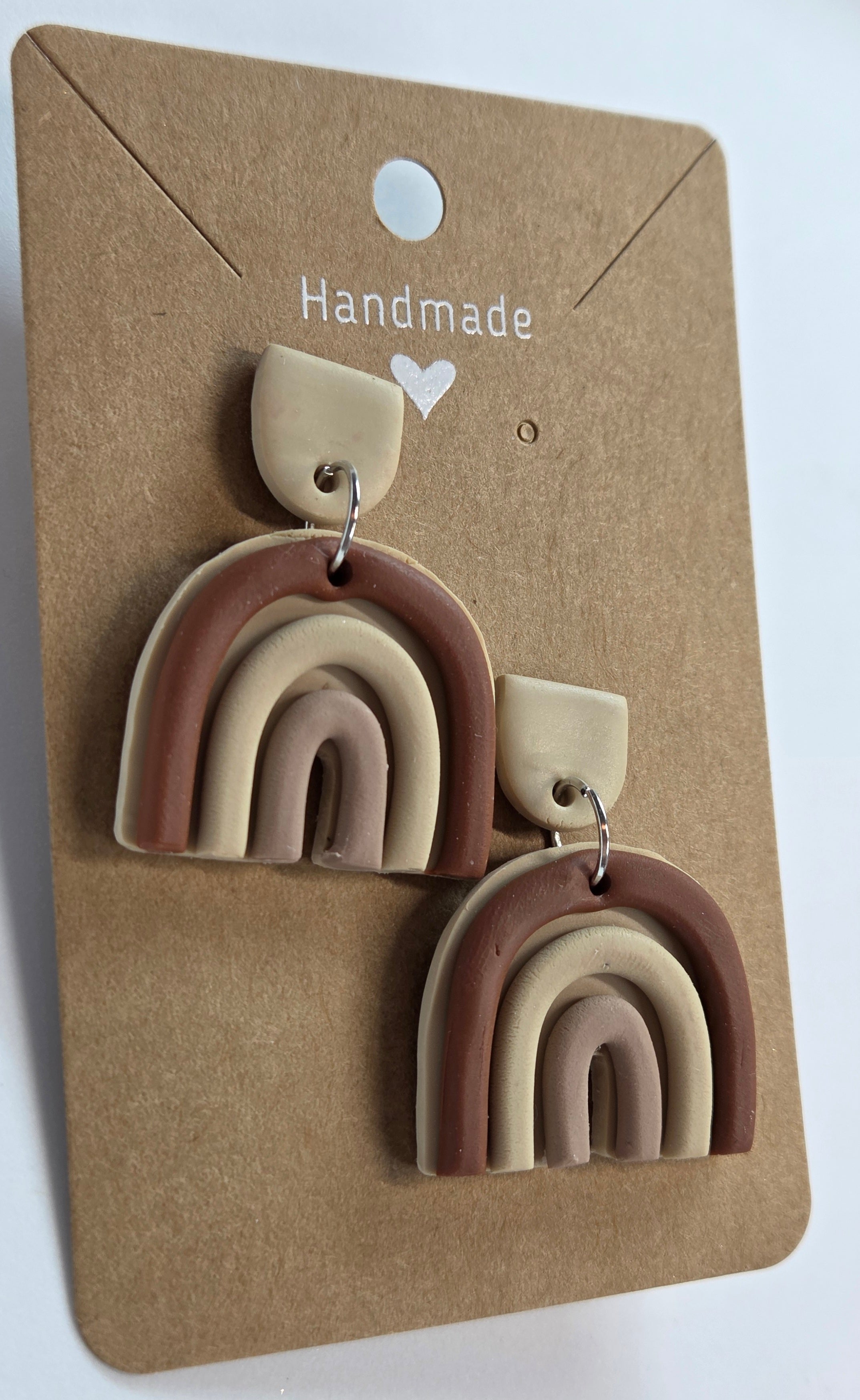 Earth Brown Stud Drop Rainbow Earrings!