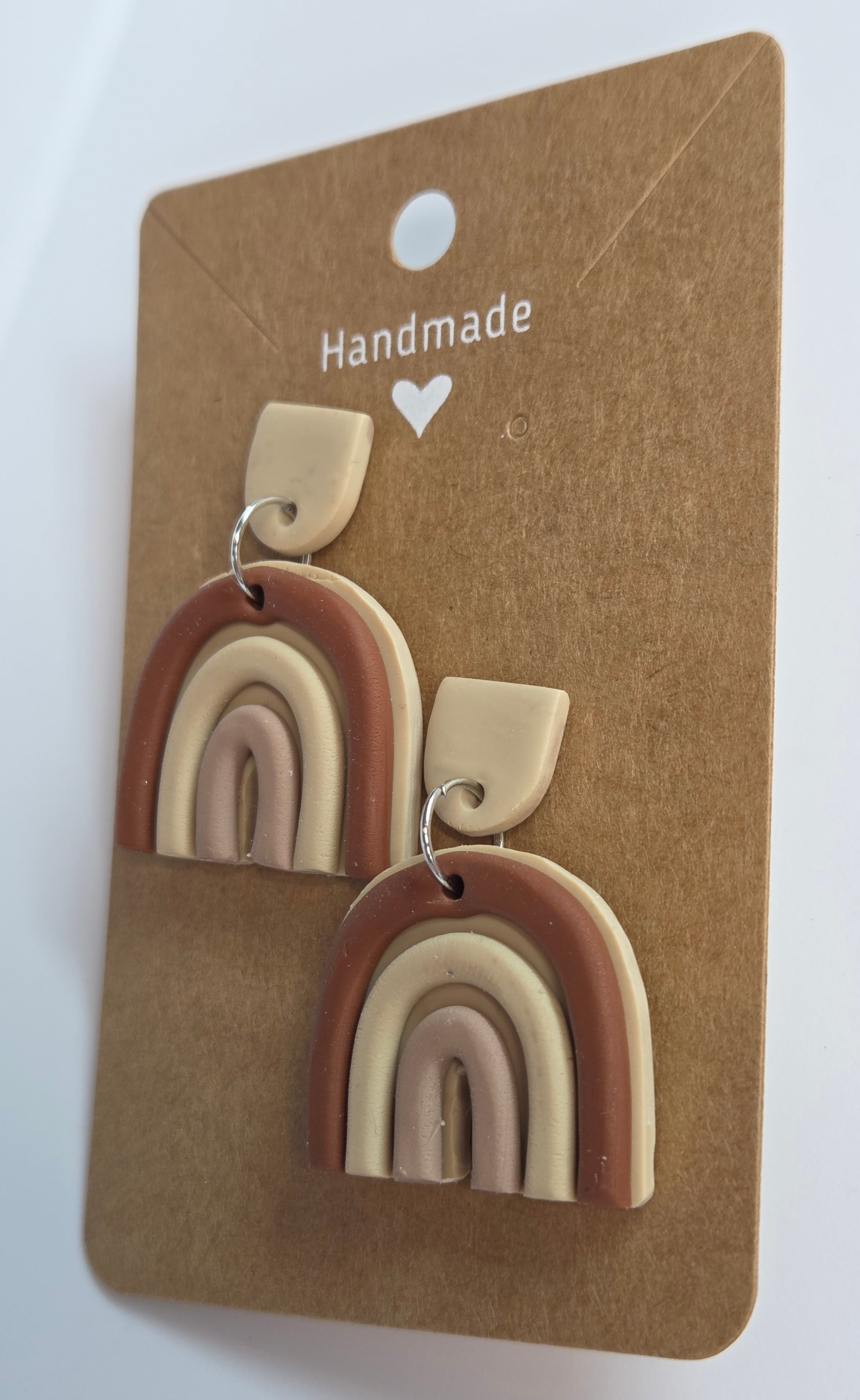 Earth Brown Stud Drop Rainbow Earrings!