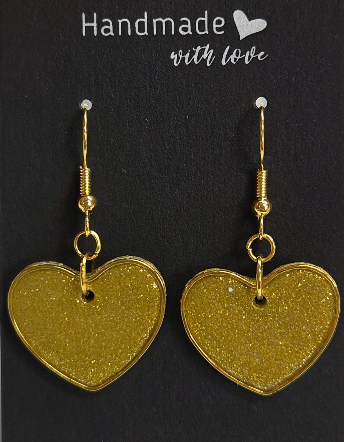 Gold Heart Shape Dangle Earrings!