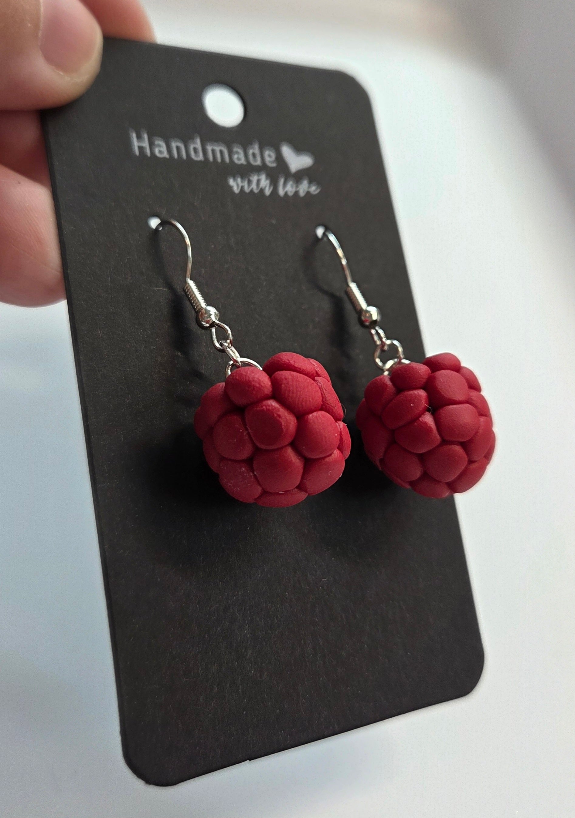 Raspberry Drop Dangle Earrings!