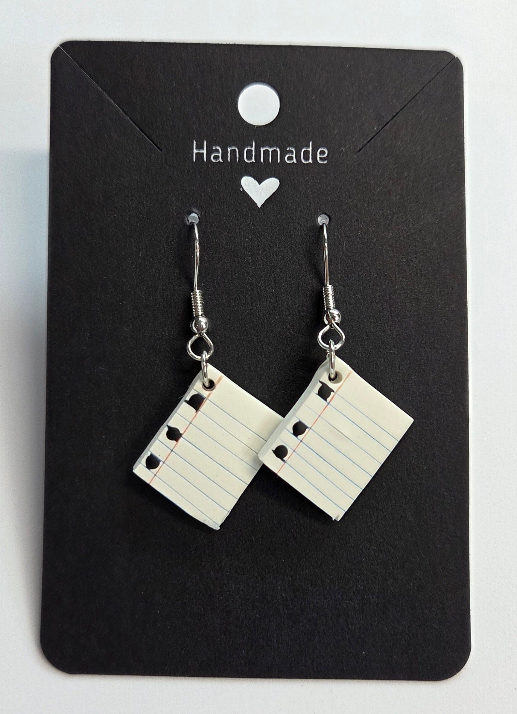 Looseleaf Paper Dangle Earrings!