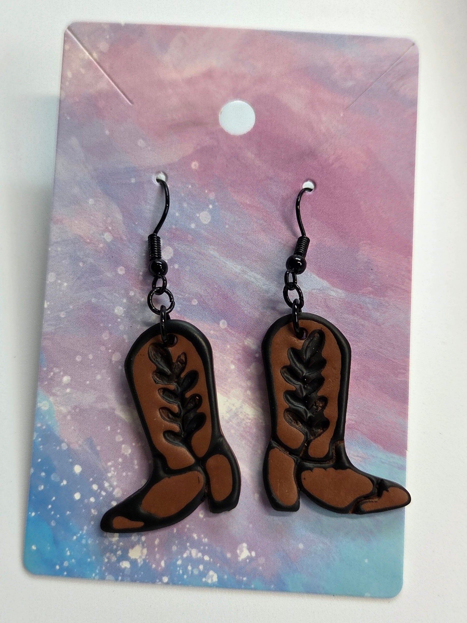 Brown Cowboy Boot Dangle Earrings!