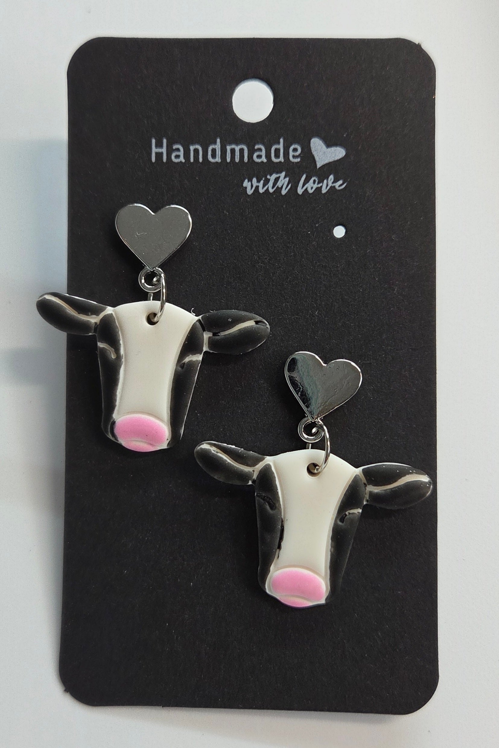 Cows with Heart Stud Earring!