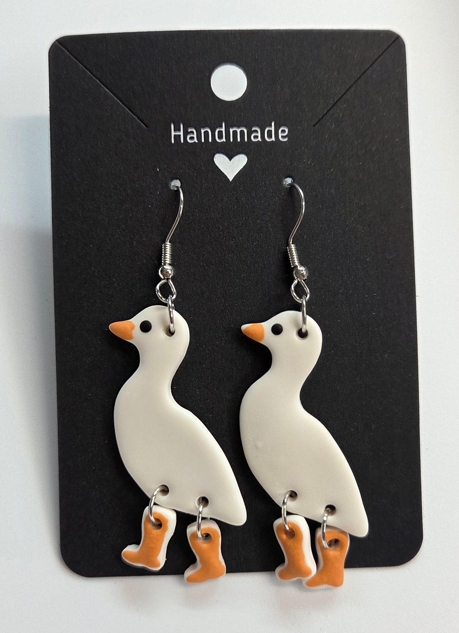Ducks in Boots Dangle Earrings!