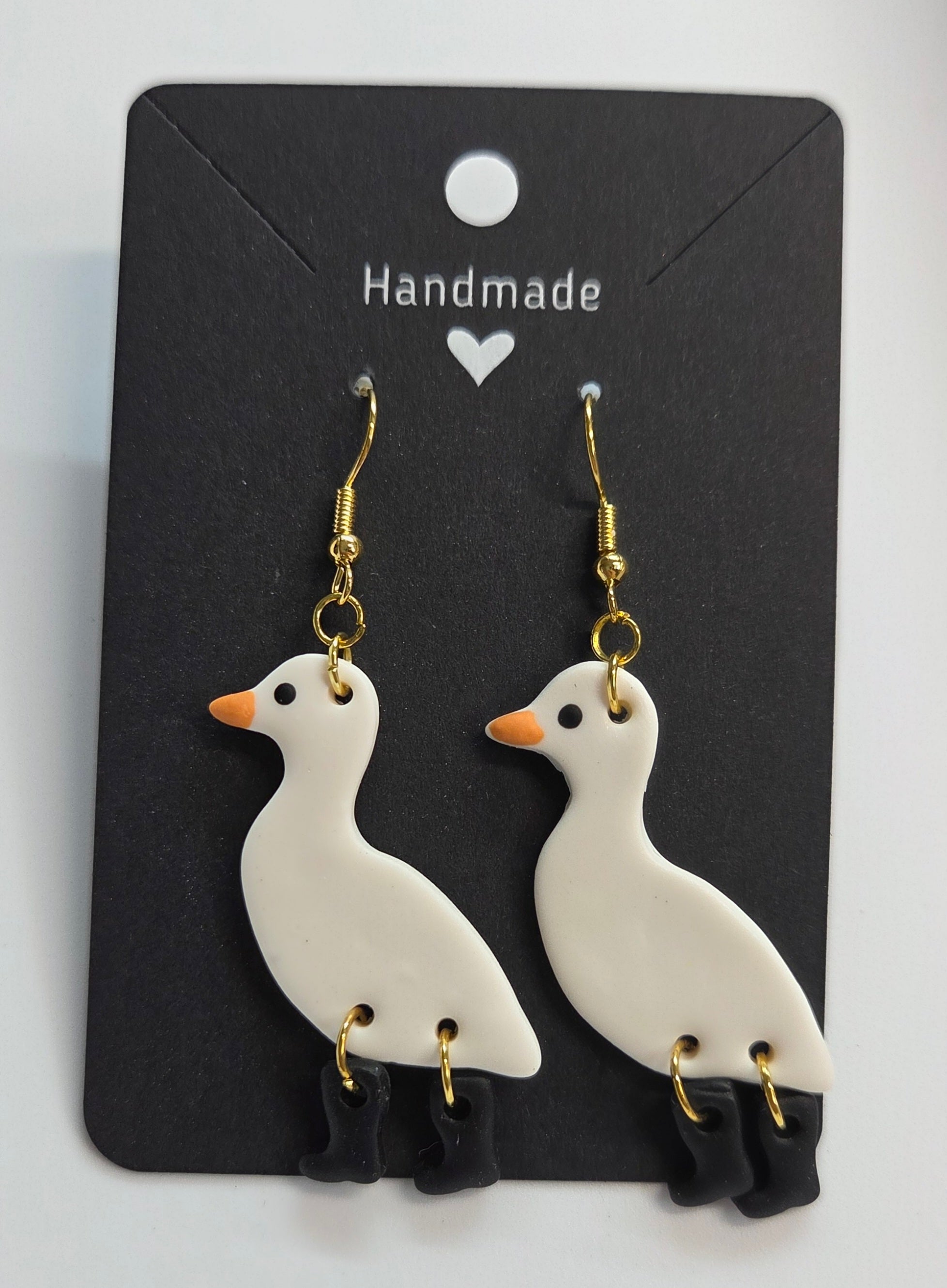 Ducks in Boots Dangle Earrings!