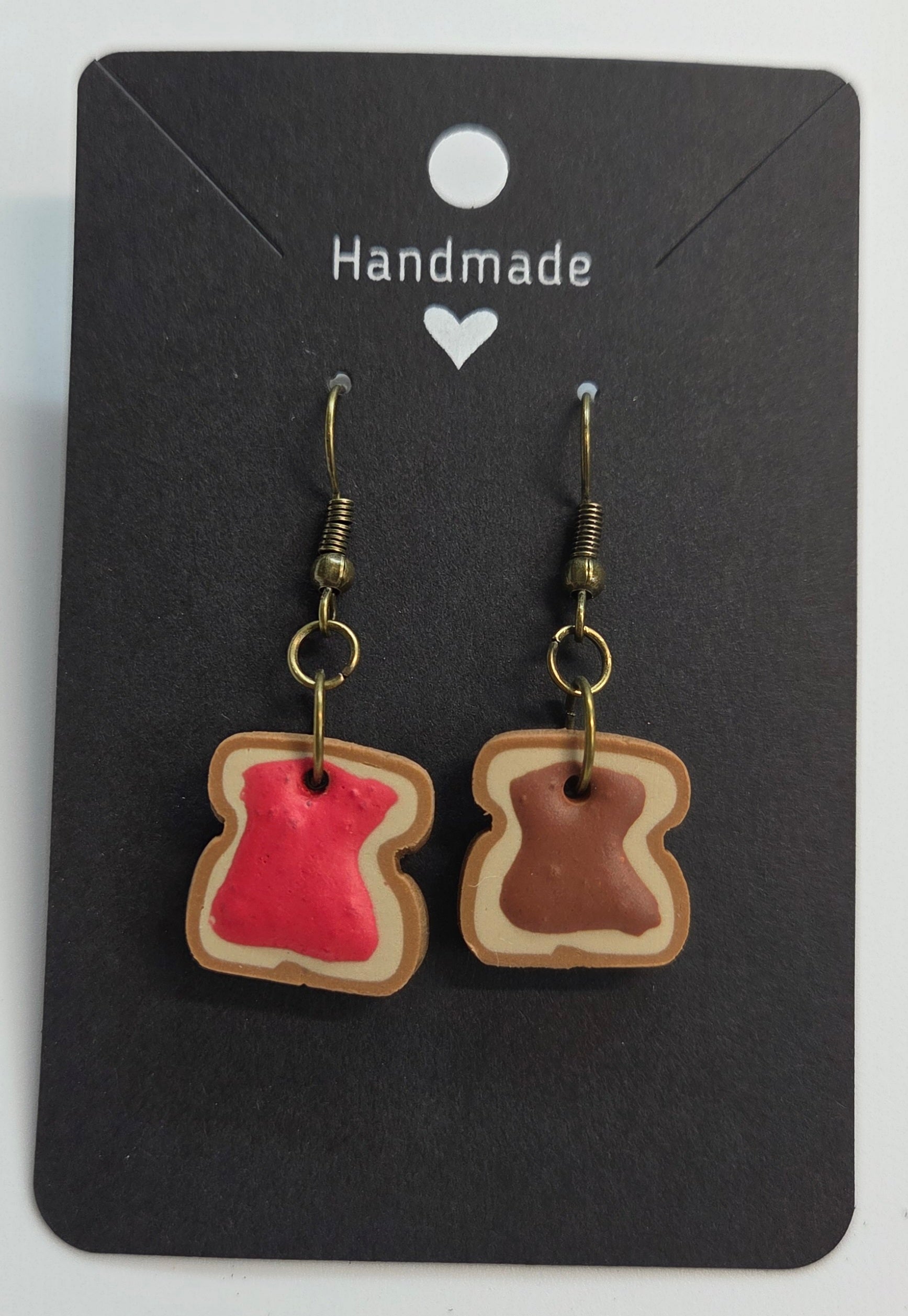 Peanut butter and Jam Toast Dangle Earrings!