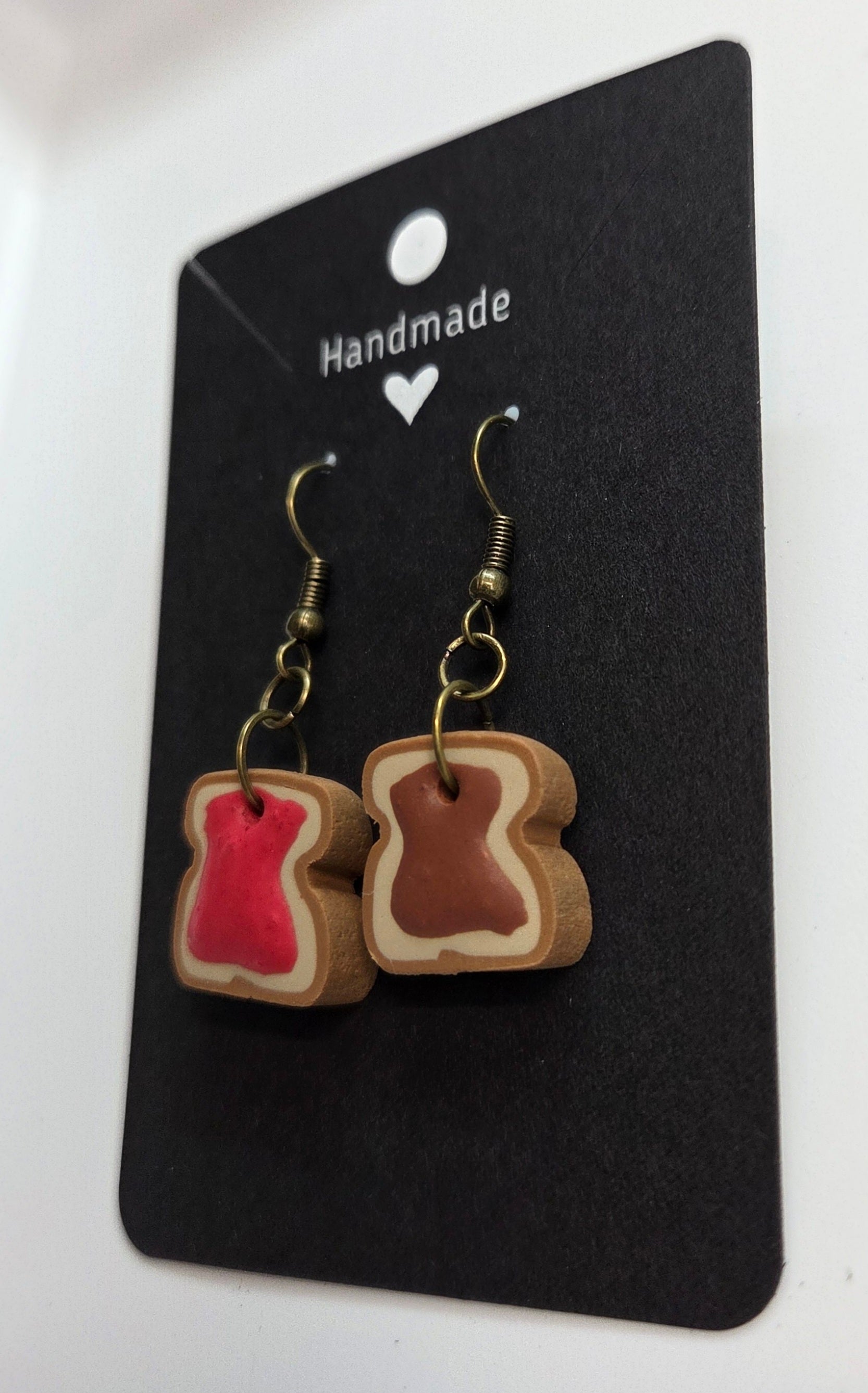 Peanut butter and Jam Toast Dangle Earrings!