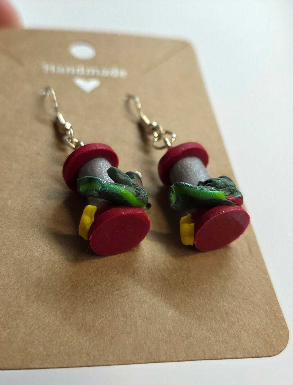 Humming Bird on Feeder Dangle Earrings!