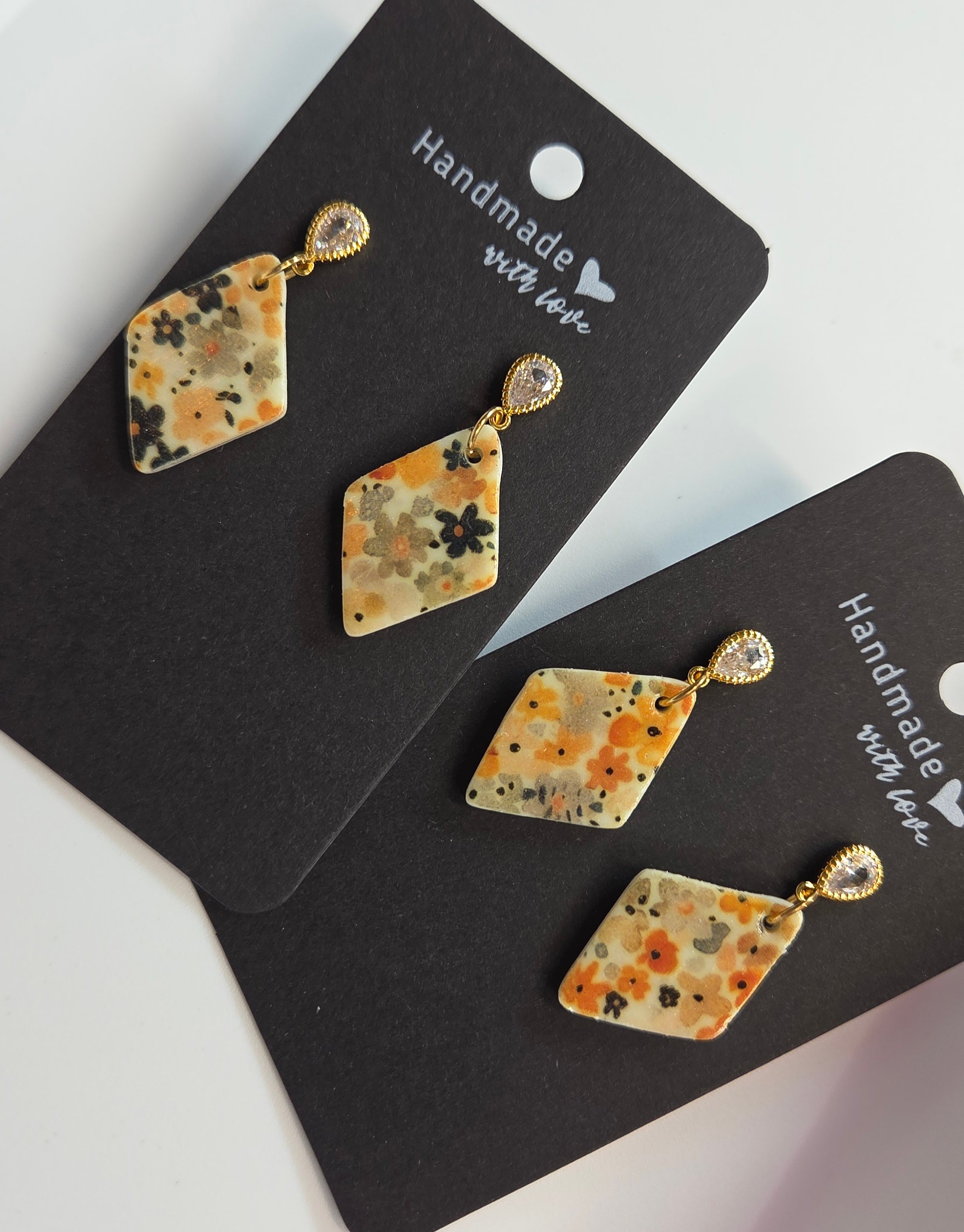 Crystal Stud Gold Flower Drop Dimond Earring!
