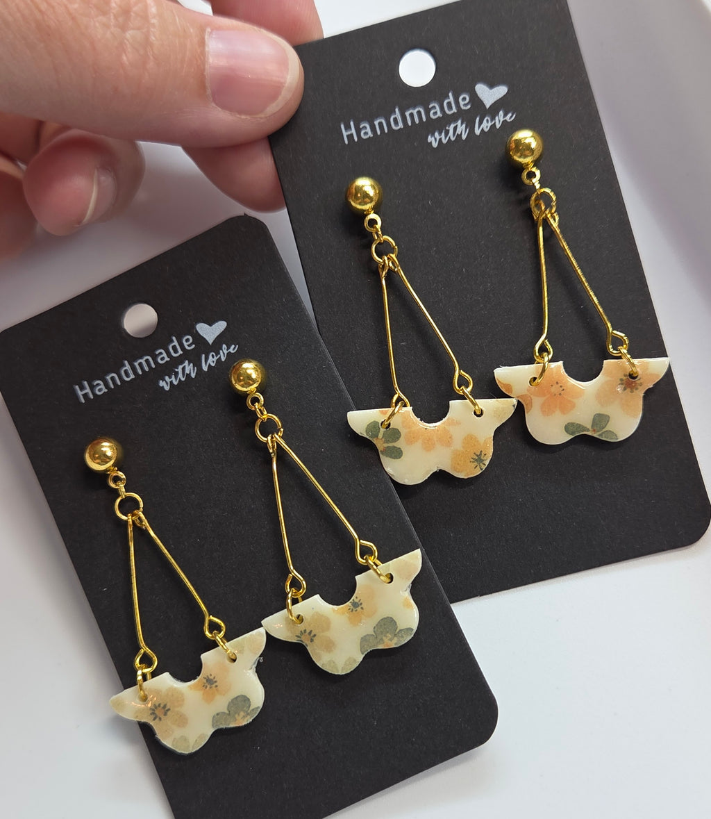 Half Flower Drop Stud Earring!