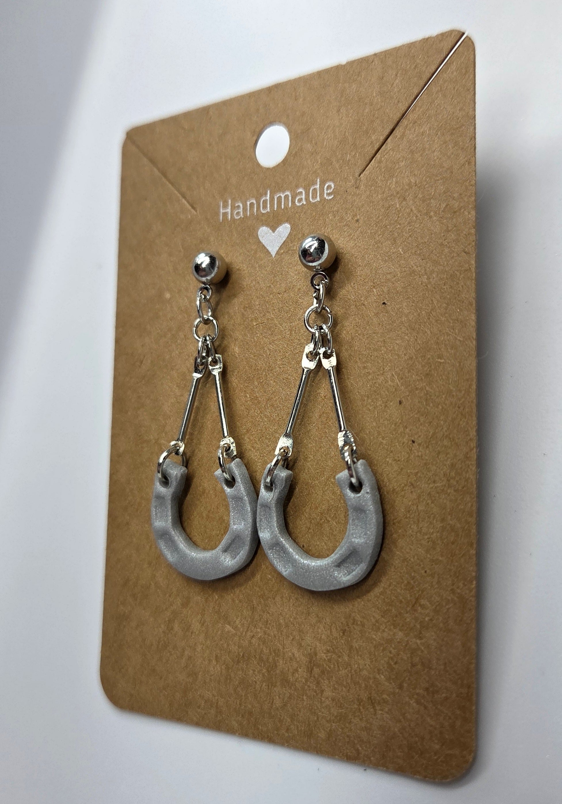 Horse Shoe Dangle Stud Earrings!