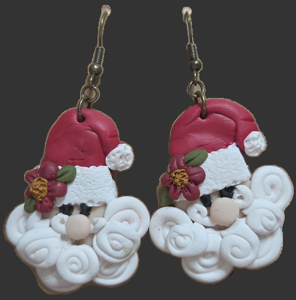 SANTAS FACE DANGLE EARRINGS!