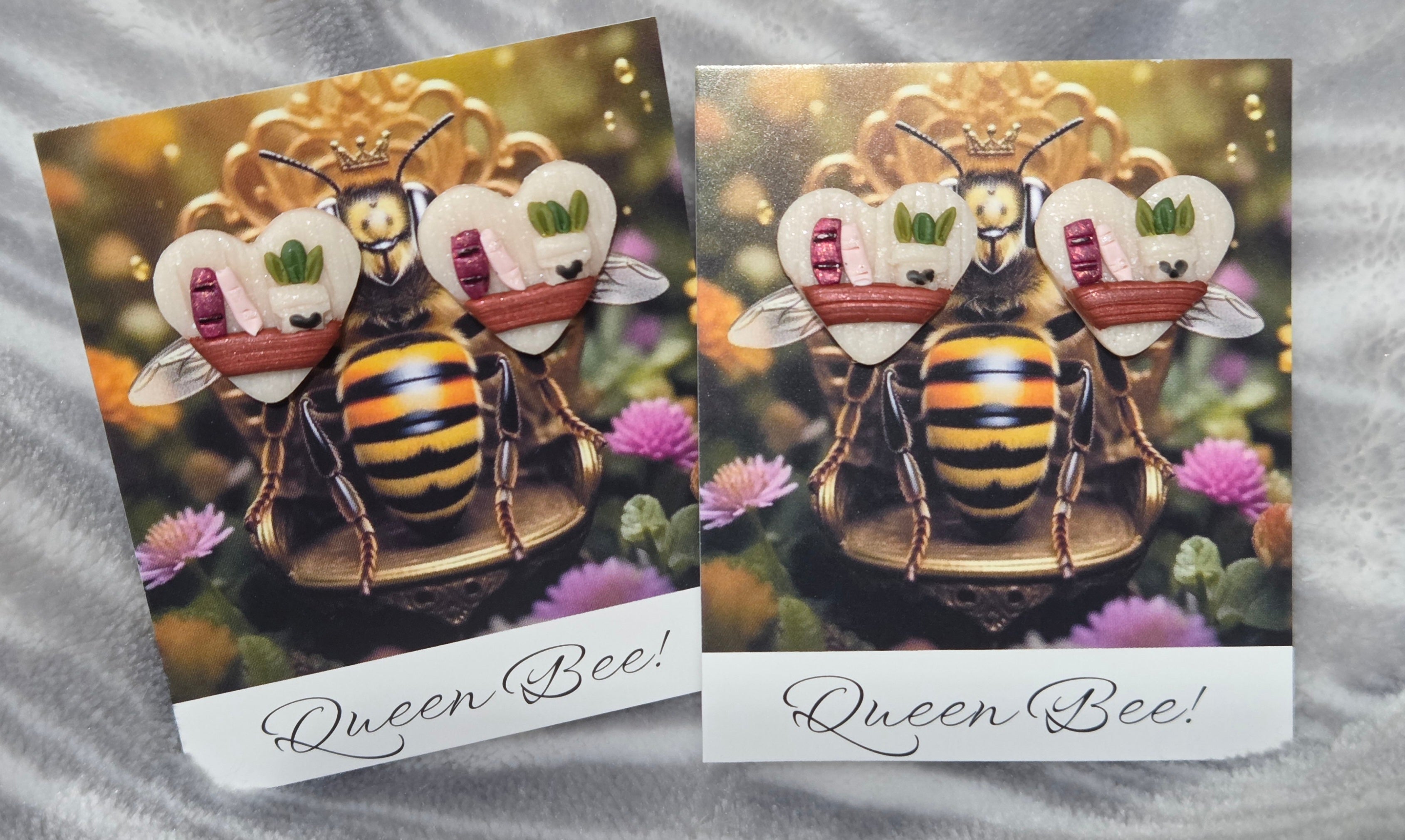 White Heart Book Shelf and Plant Stud Earrings!