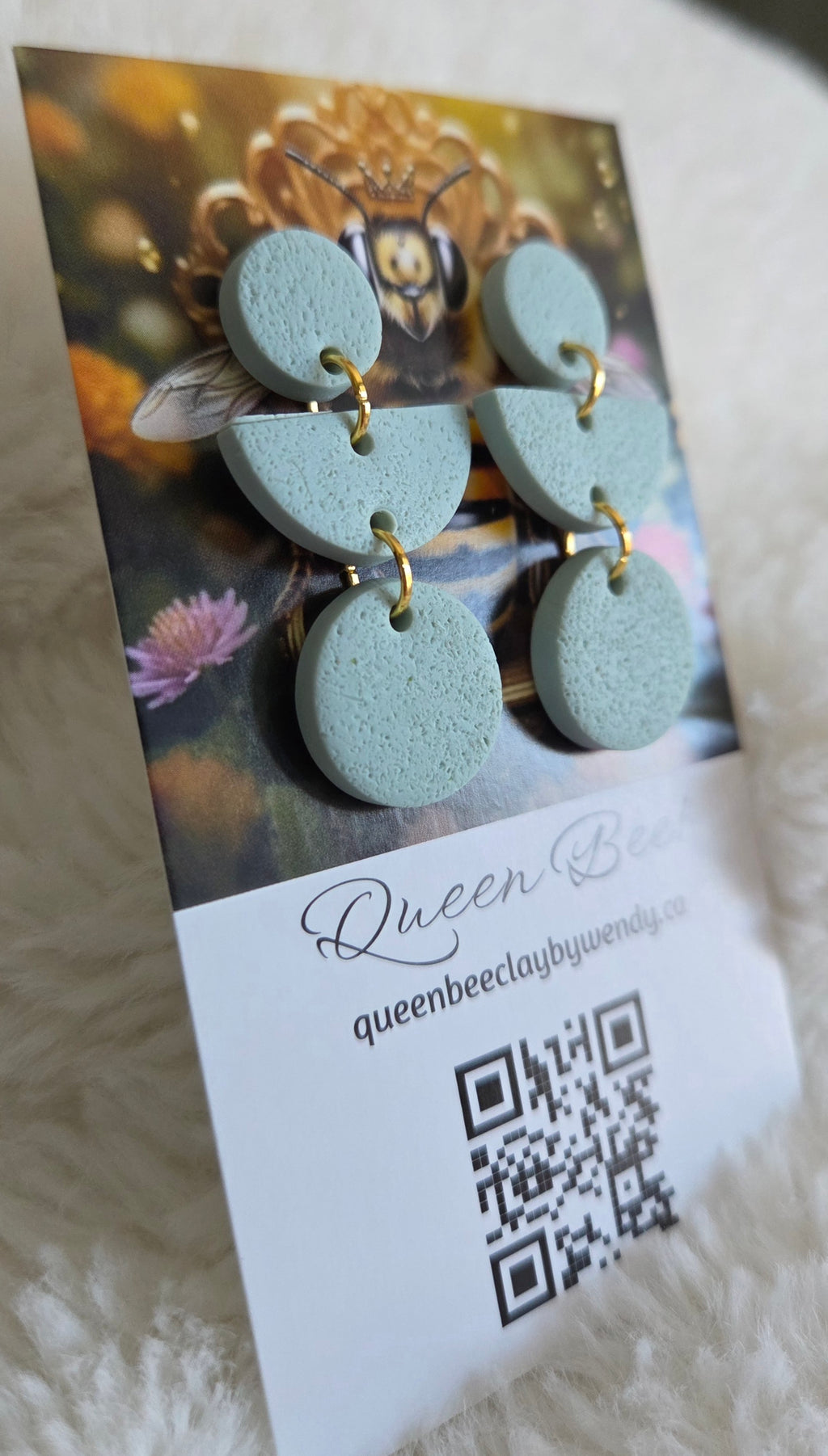 Smoke Blue Tripple Dangle Stud Earrings!