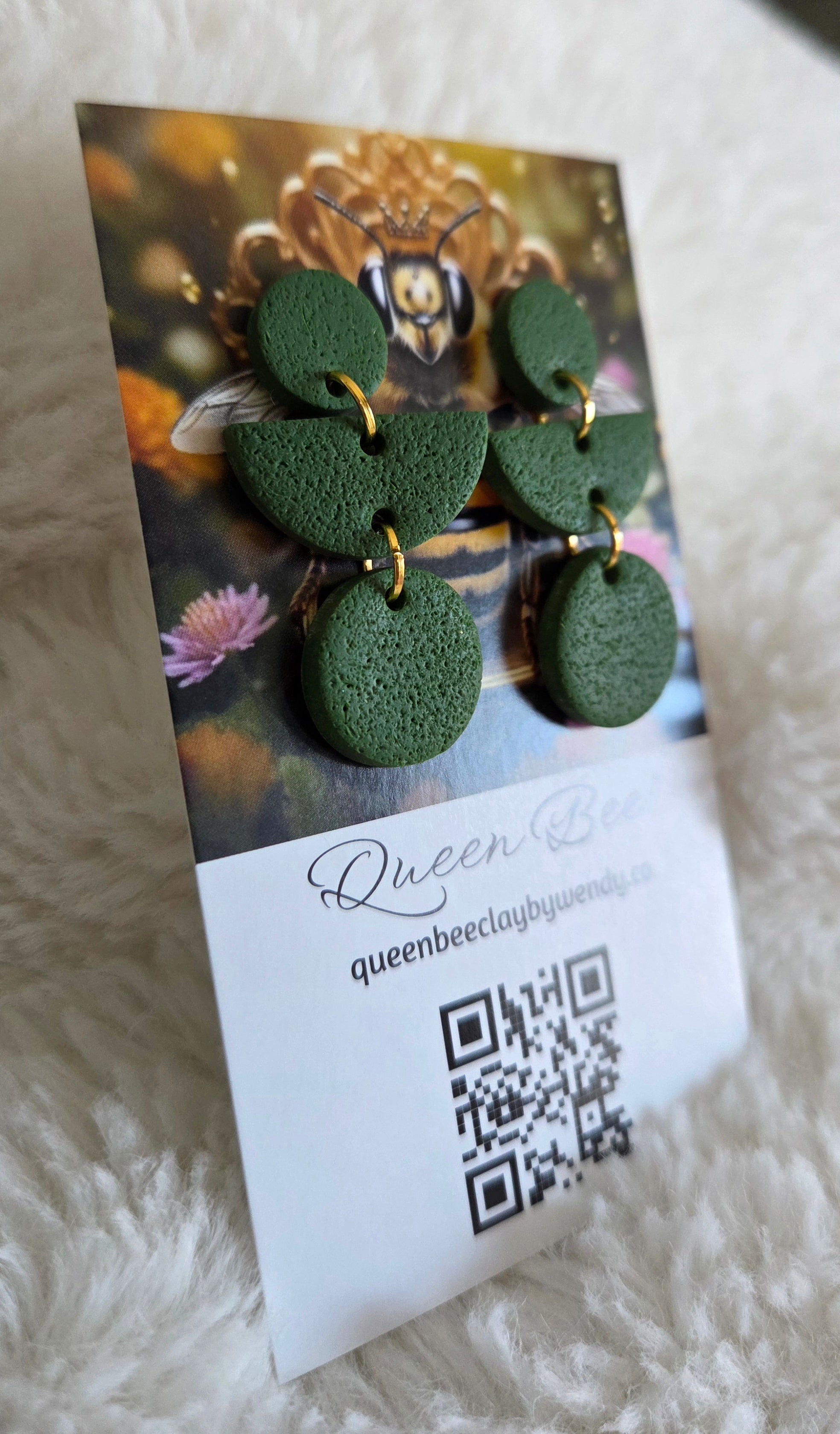 Forest Green Tripple Dangle Stud Earrings!