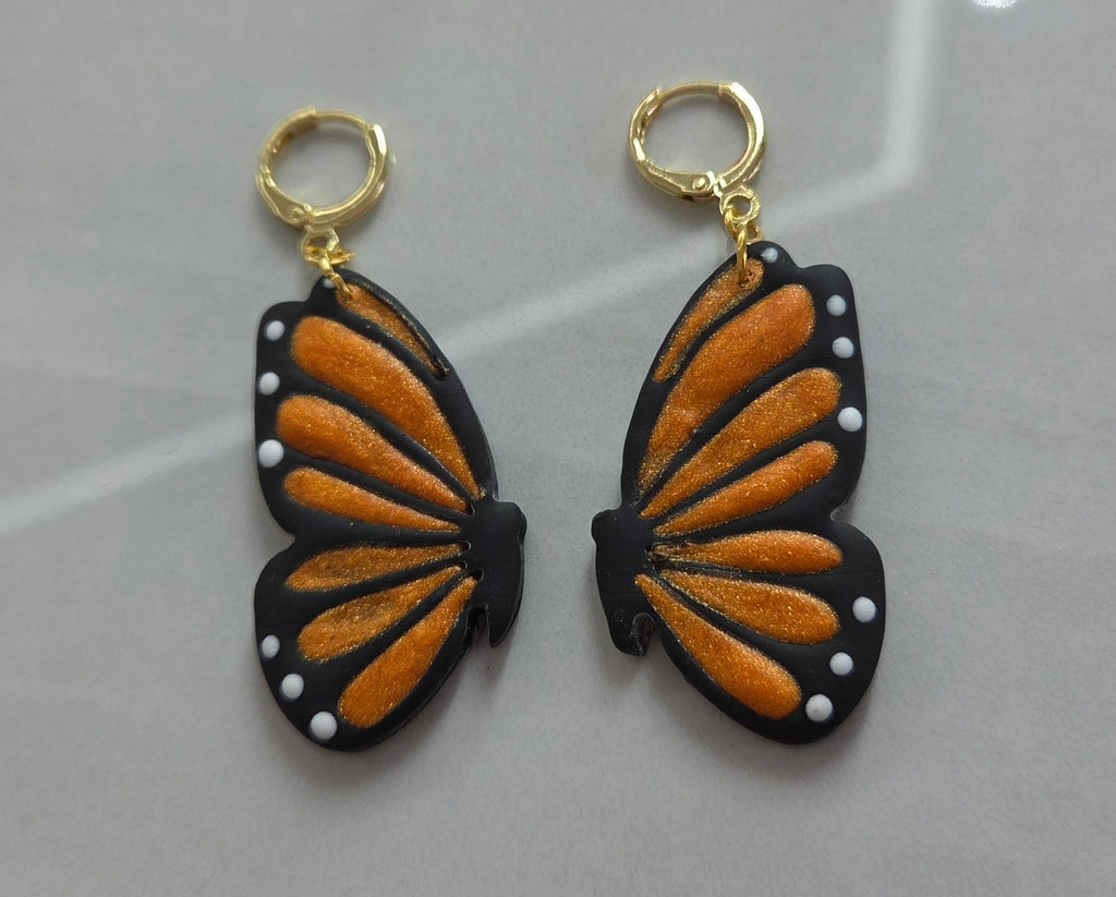 Beautiful Butterfly Dangle 18k Gold plated hoop