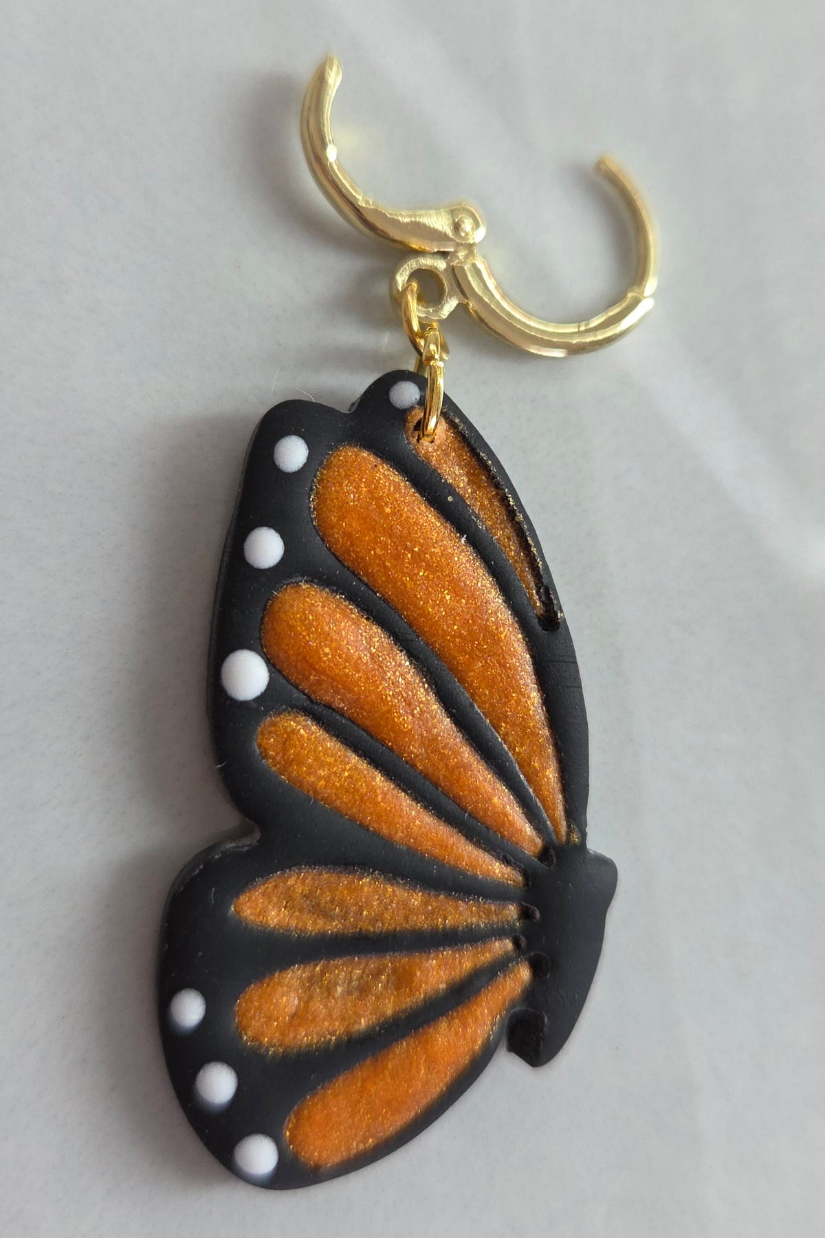 Beautiful Butterfly Dangle 18k Gold plated hoop