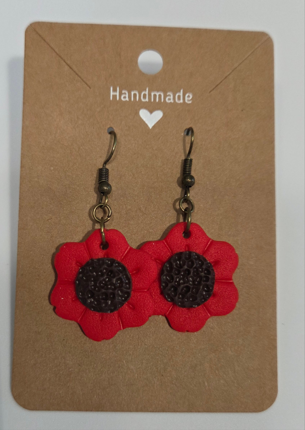 RED Flower Dangle Earring