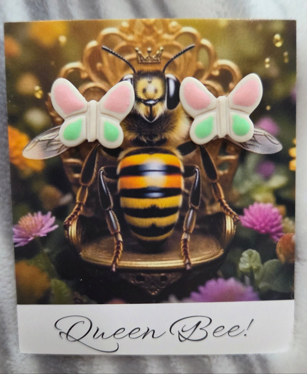 Sweet Cotton Candy and Mint Butterfly Stud Earring!