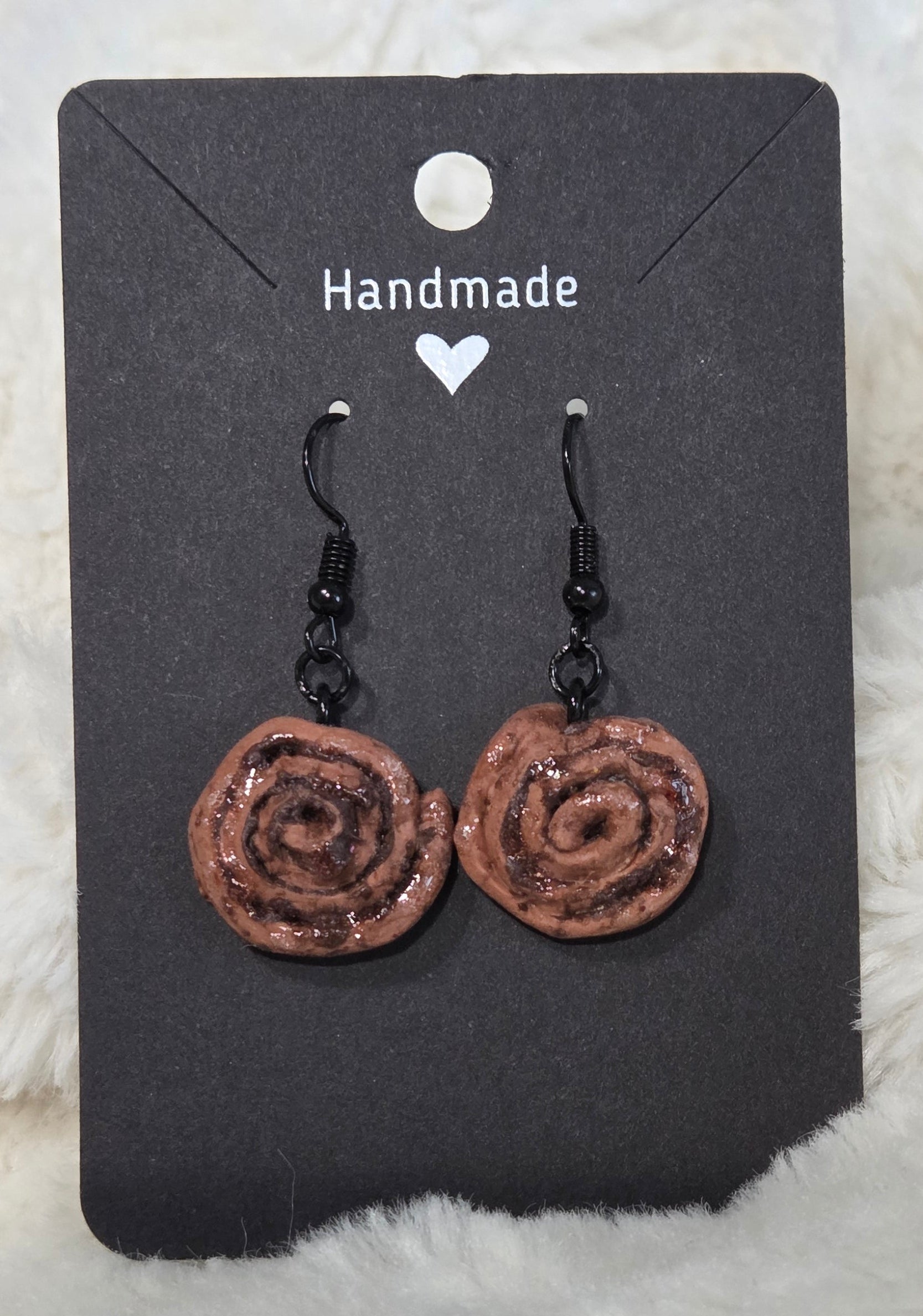 CINNAMON BUN DANGLE EARRINGS!