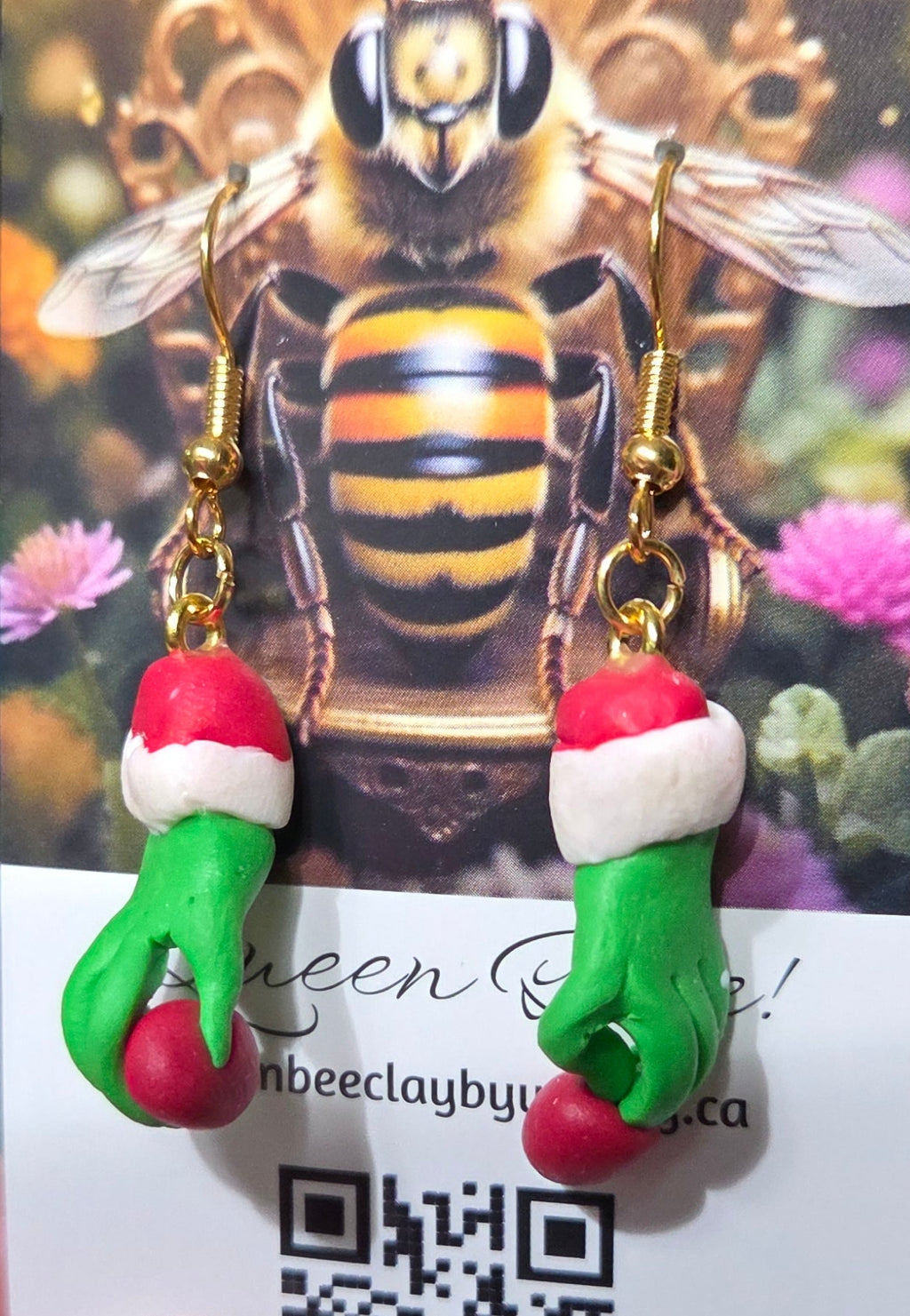 GRINCH HANDS DANGLE EARRINGS!