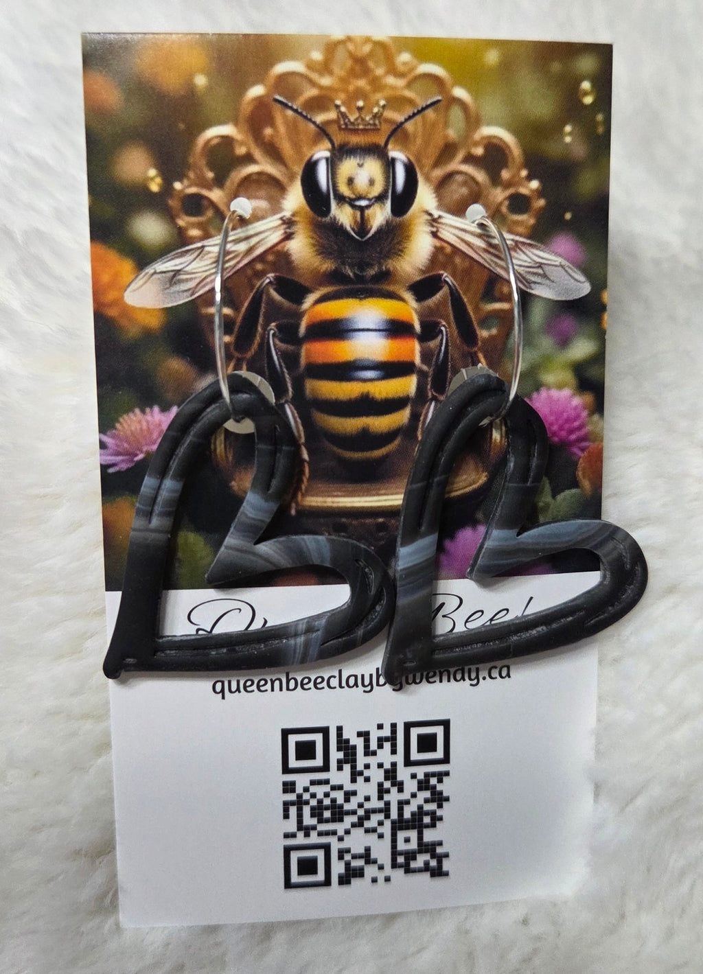 BLACK HEART HOOP EARRINGS!