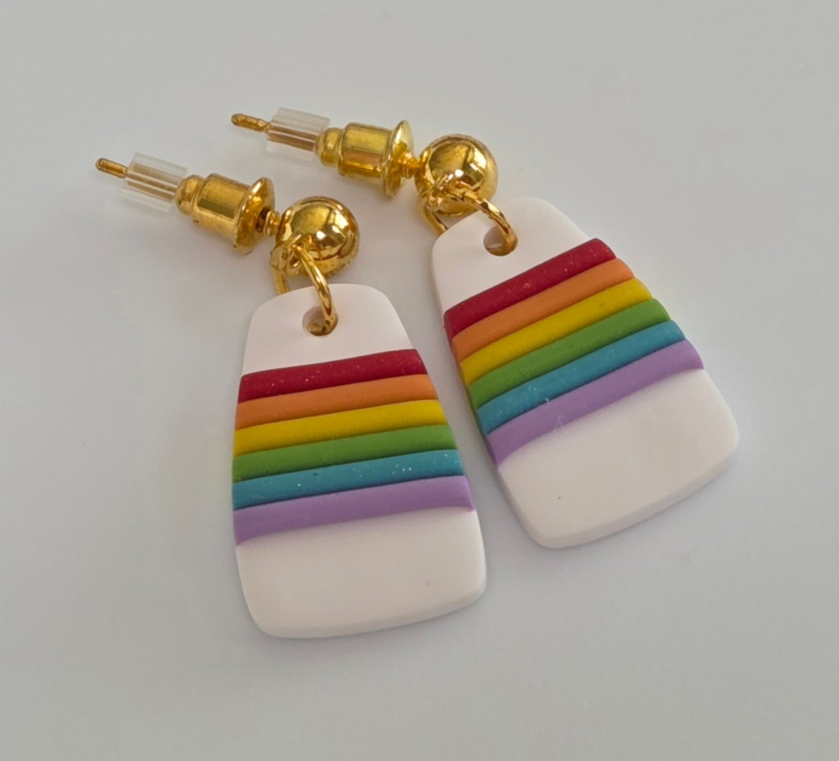 Cute Rainbow Bullet Stud Dangles!
