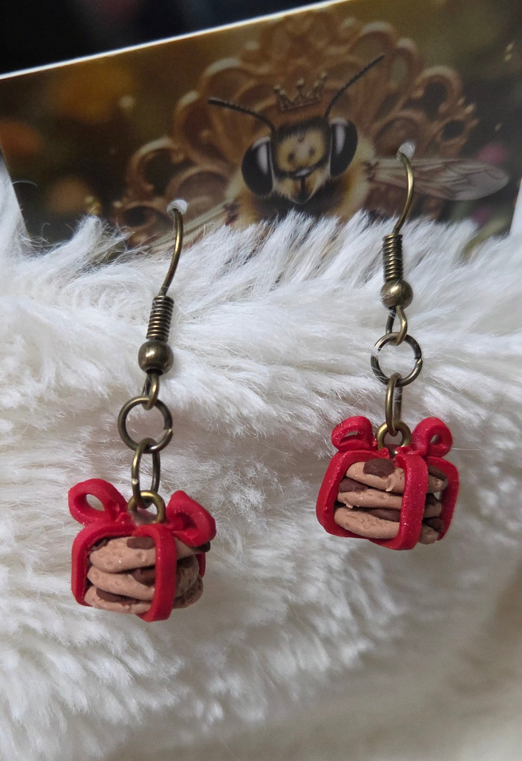 WRAPPED CHOCOLATE CHIP COOKIE DANGLE EARRINGS!