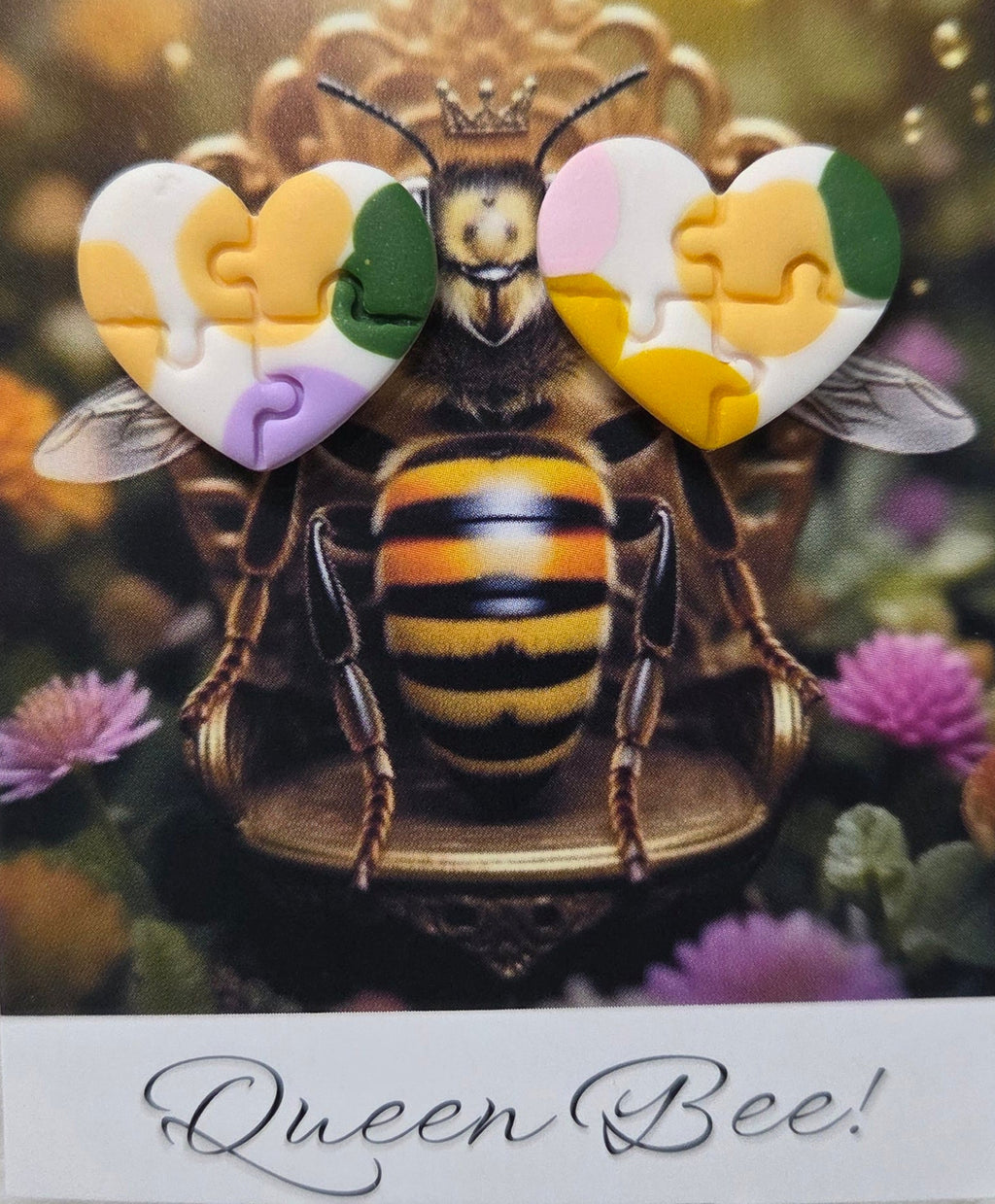 PUZZLE HEART STUD EARRINGS!