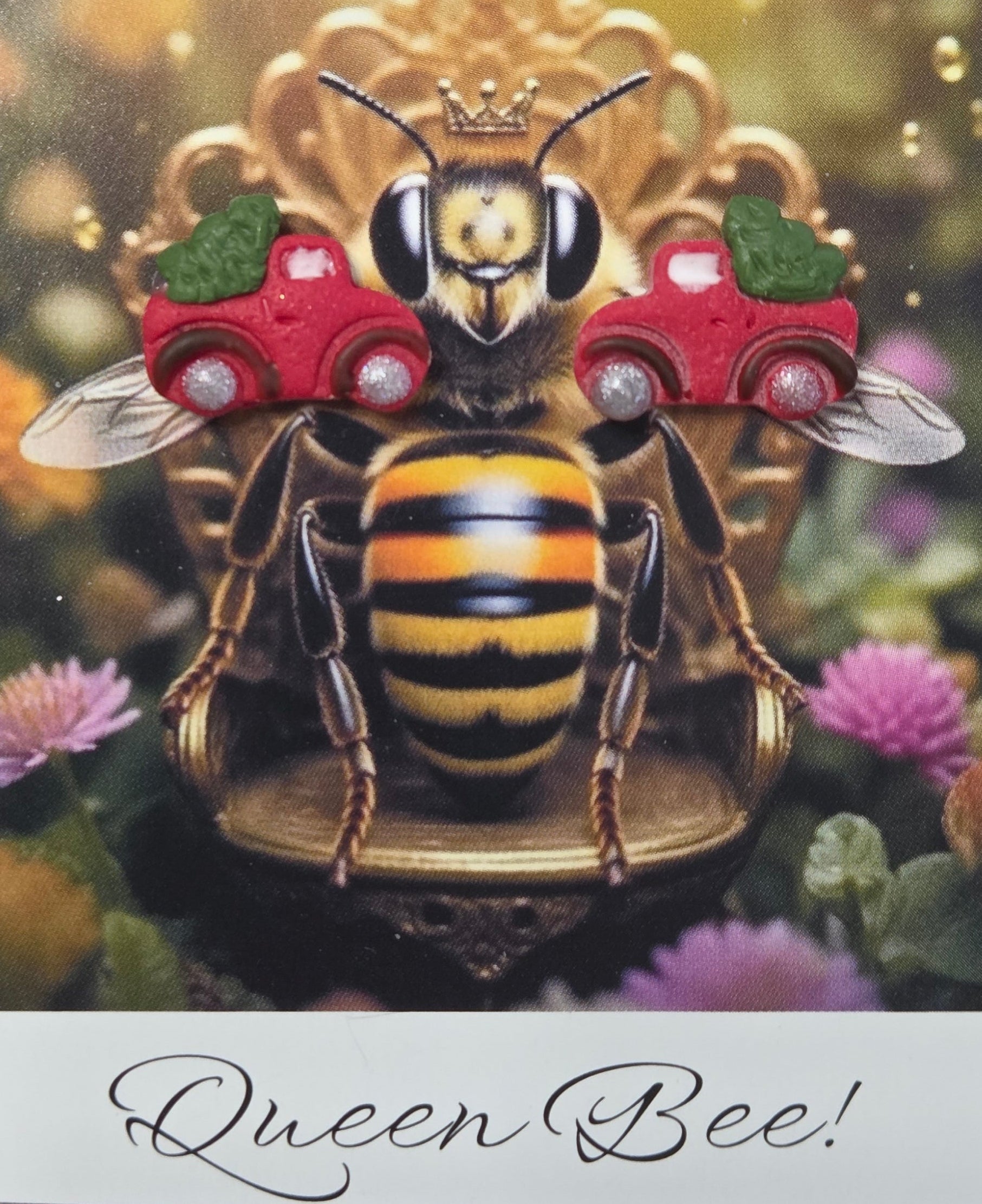 RED CHRISTMAS TRUCK STUD EARRINGS!