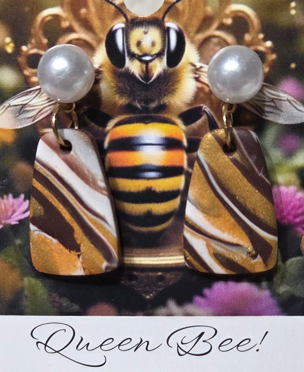 PEARL DROP CARAMEL STUD EARRINGS!