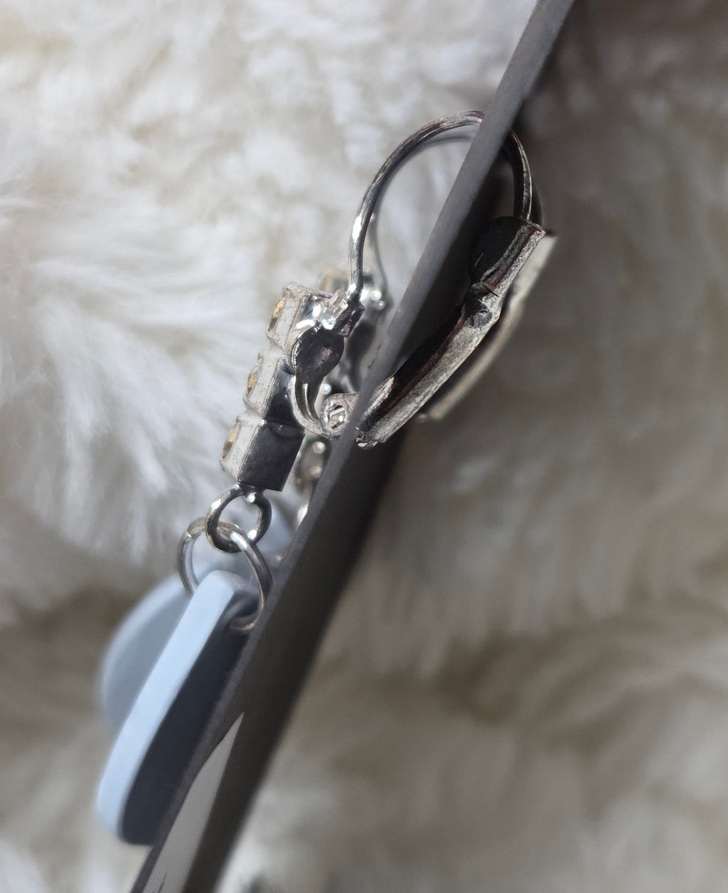 BABY BLUE MARBLE WAVE DROP DANGLE EARRING!