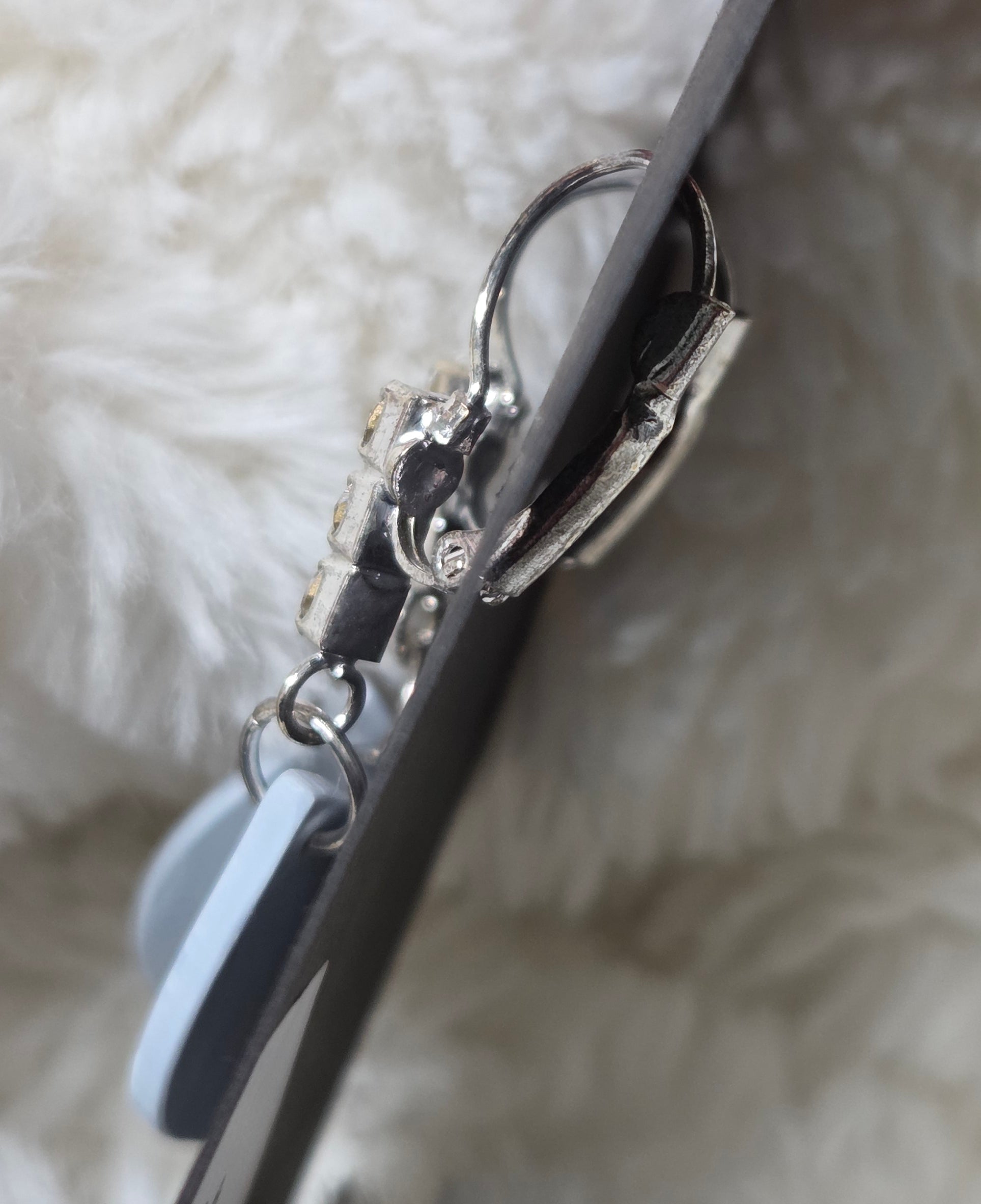 BABY BLUE MARBLE WAVE DROP DANGLE EARRING!