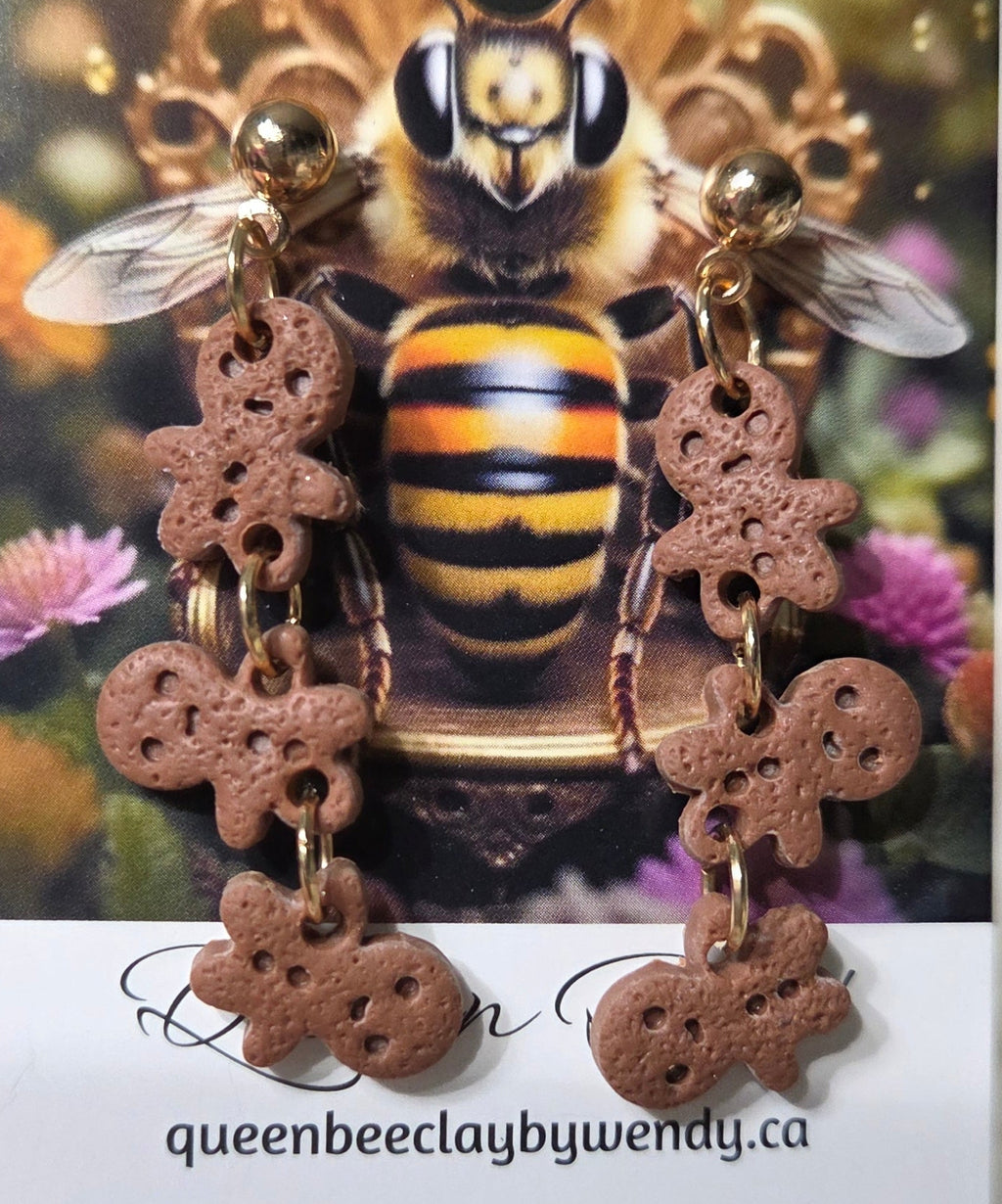 GINGERBREAD MEN DANGLE STUD EARRINGS!
